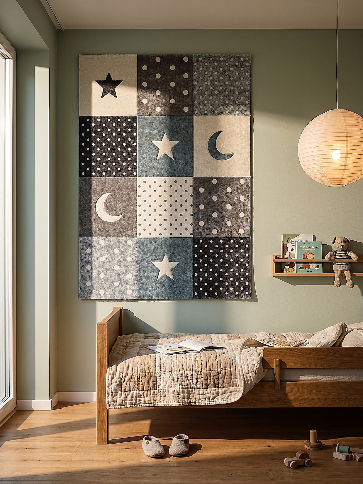 Kinderteppich Kurzflor Blau 120x170 cm - IDRO Kadima Design