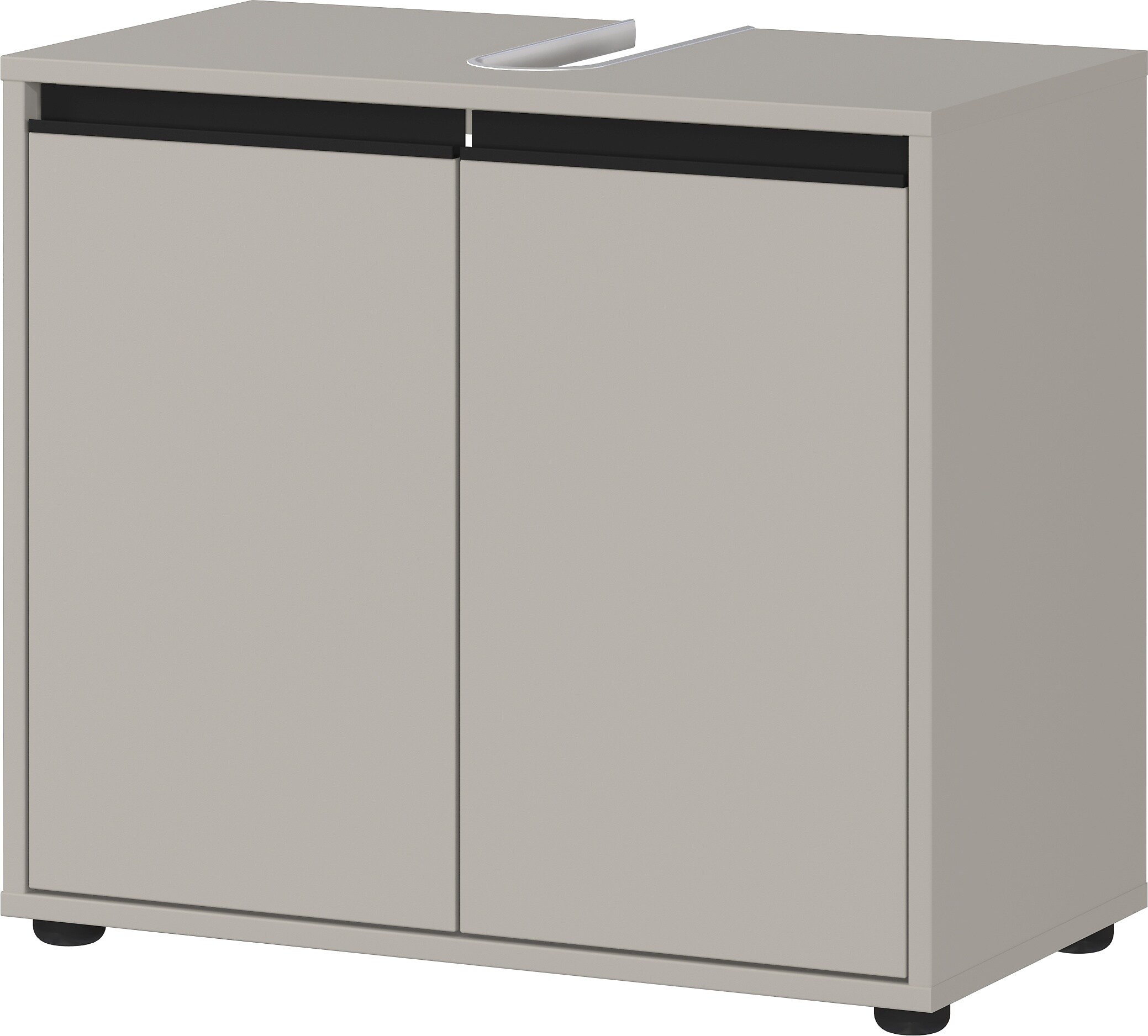 WB-Unterschrank 63x34x55cm | 2 T&uuml;ren & Soft-Close | Siphonausschnitt | Steingrau | Made in Germany | Badschrank Modern | Kadima Design Serie HAMBURG 