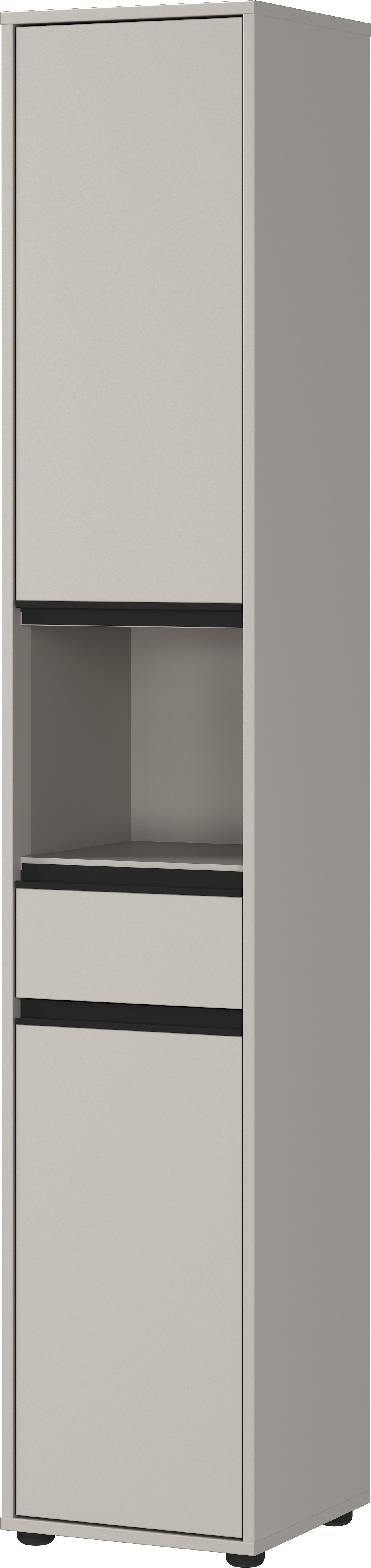 Badezimmerschrank Hochschrank Soft-Close D&auml;mpfung | 33x181x34 cm | Steingrau | Kratzfest | Badm&ouml;bel stehend Serie "HAMBURG" Kadima Design 