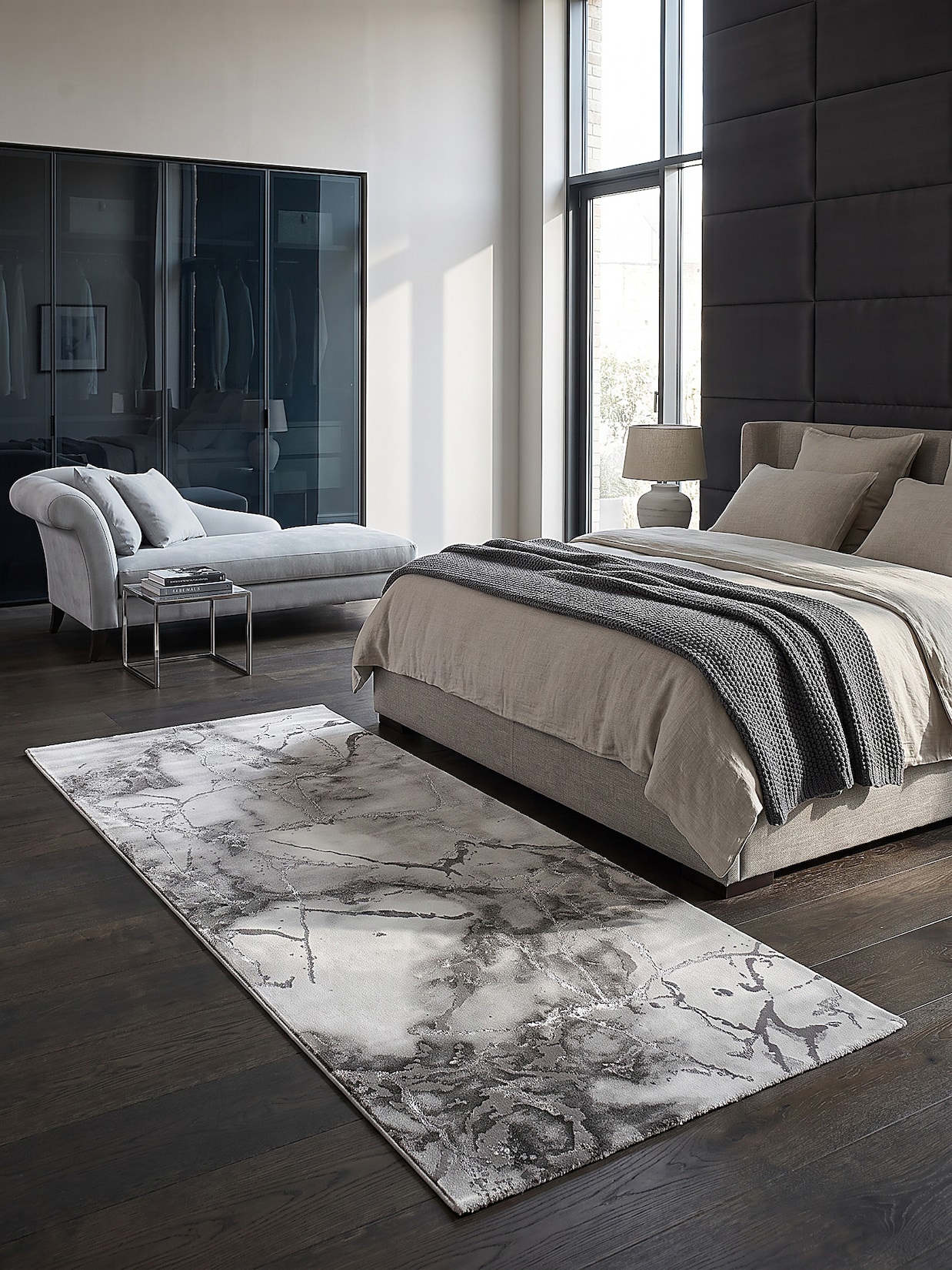 Läufer Kurzflor Grau 80x150 cm - SVEDA Kadima Design
