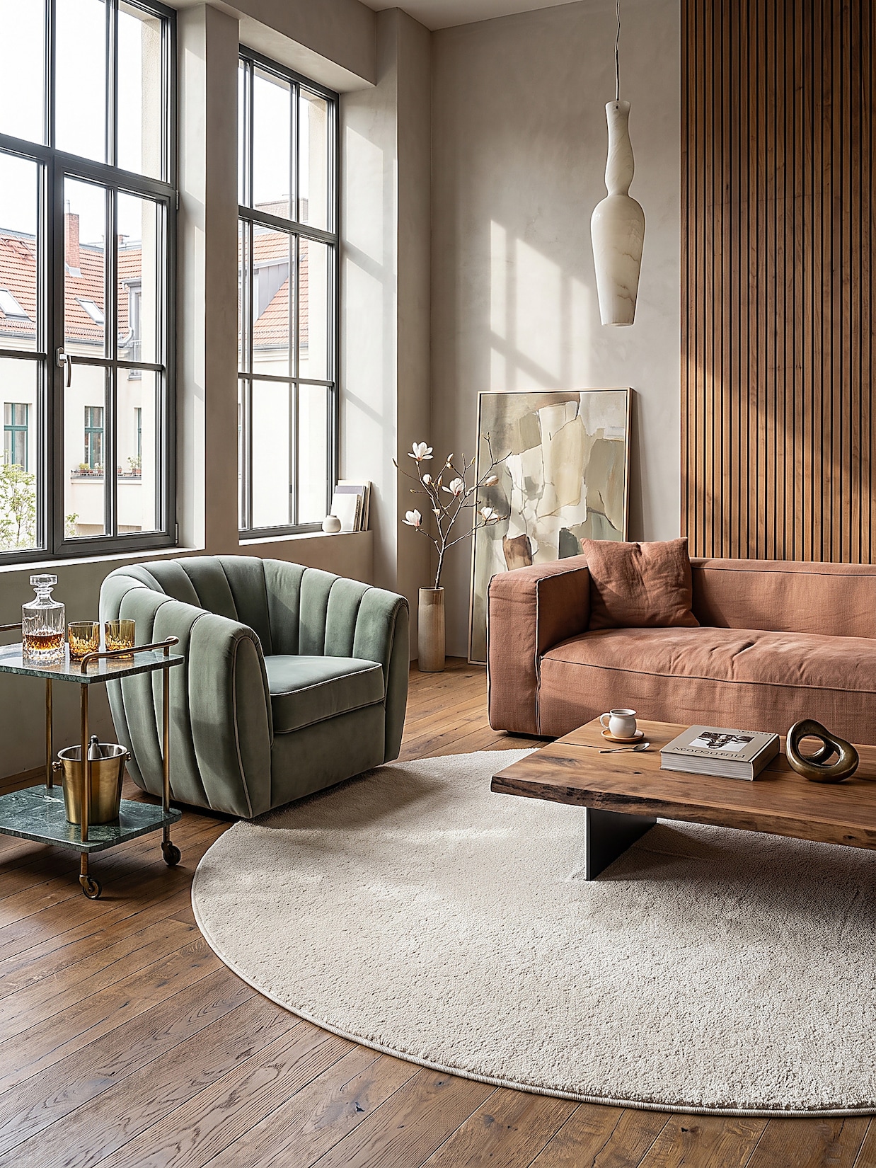 Teppich Hochflor Creme 160x160 cm - BORMIDA Kadima Design