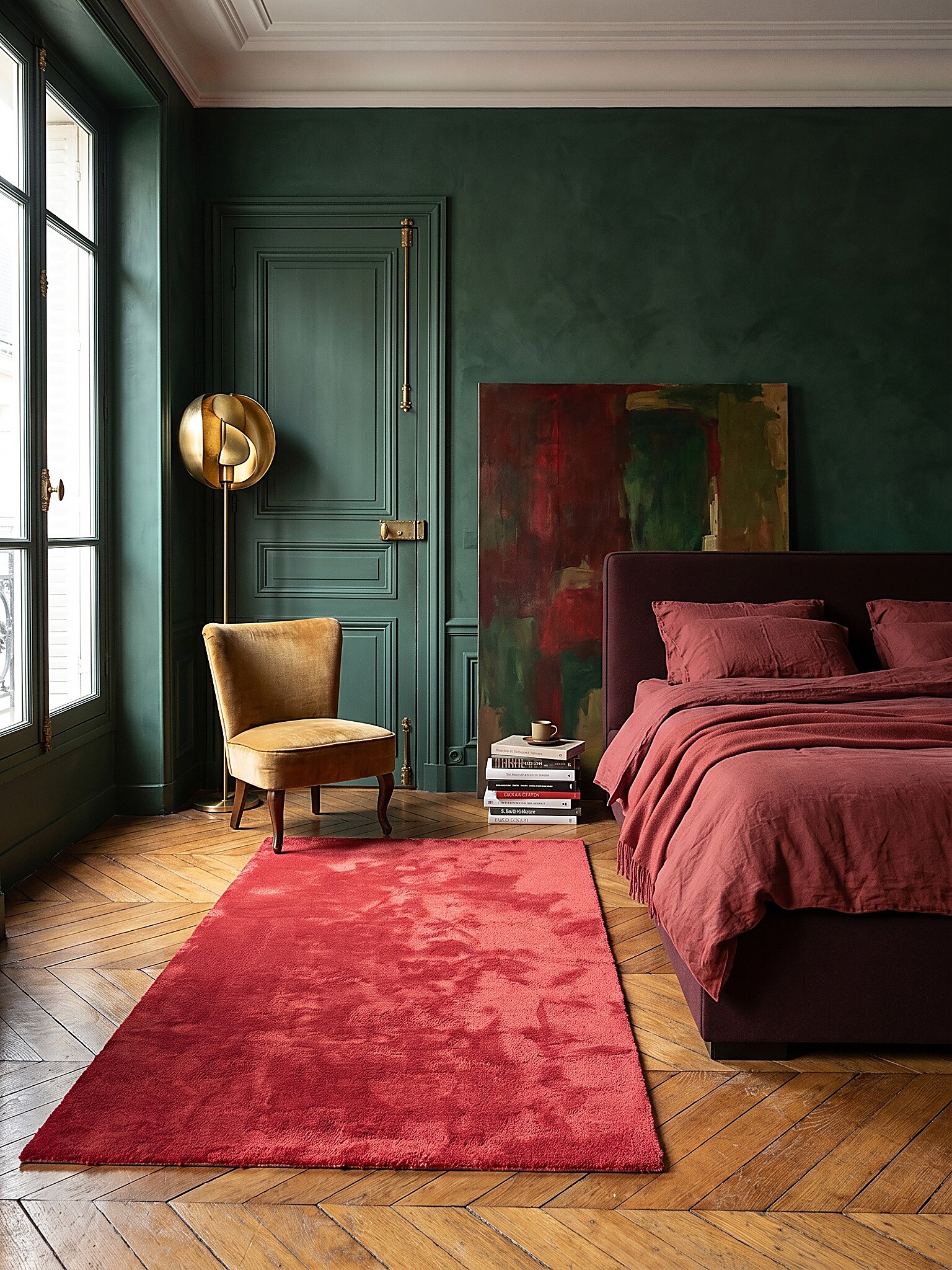 L&auml;ufer Hochflor Rot 80x150 cm - ALDAN | Kadima Design 