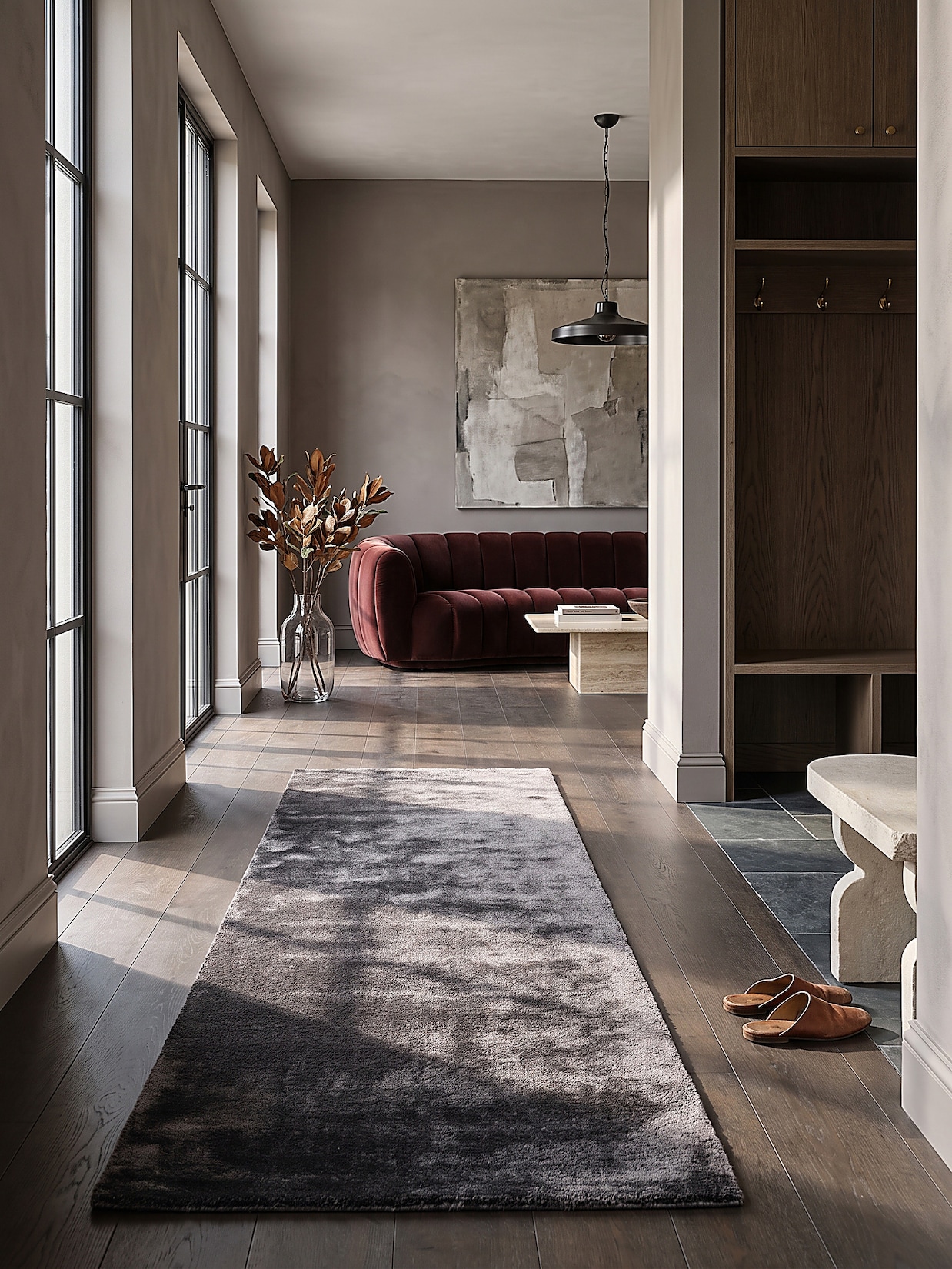 Läufer Hochflor Anthrazit 80x150 cm - ALDAN Kadima Design