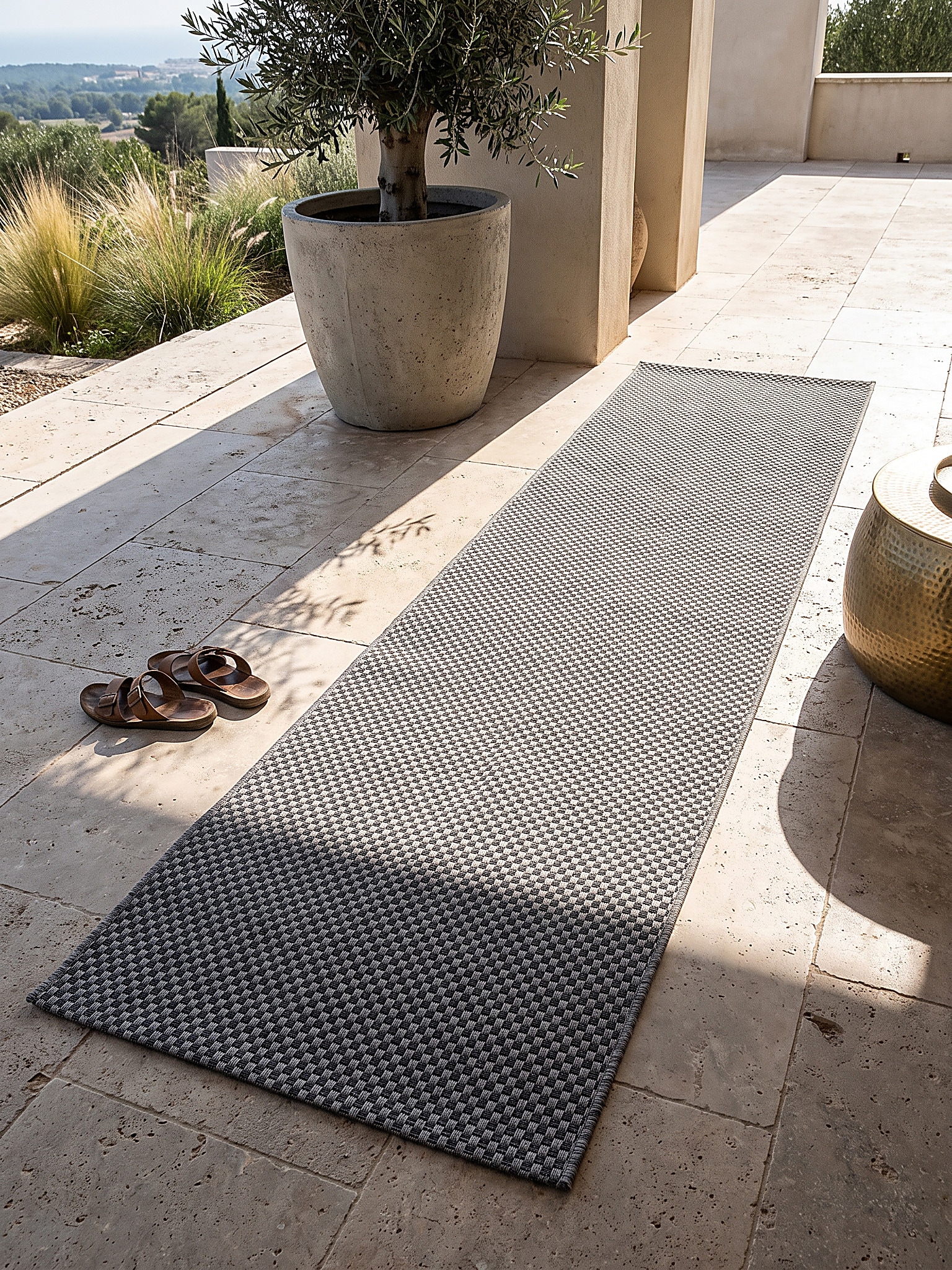 L&auml;ufer Flachgewebe Grau 80x150 cm - BORNO | Kadima Design 