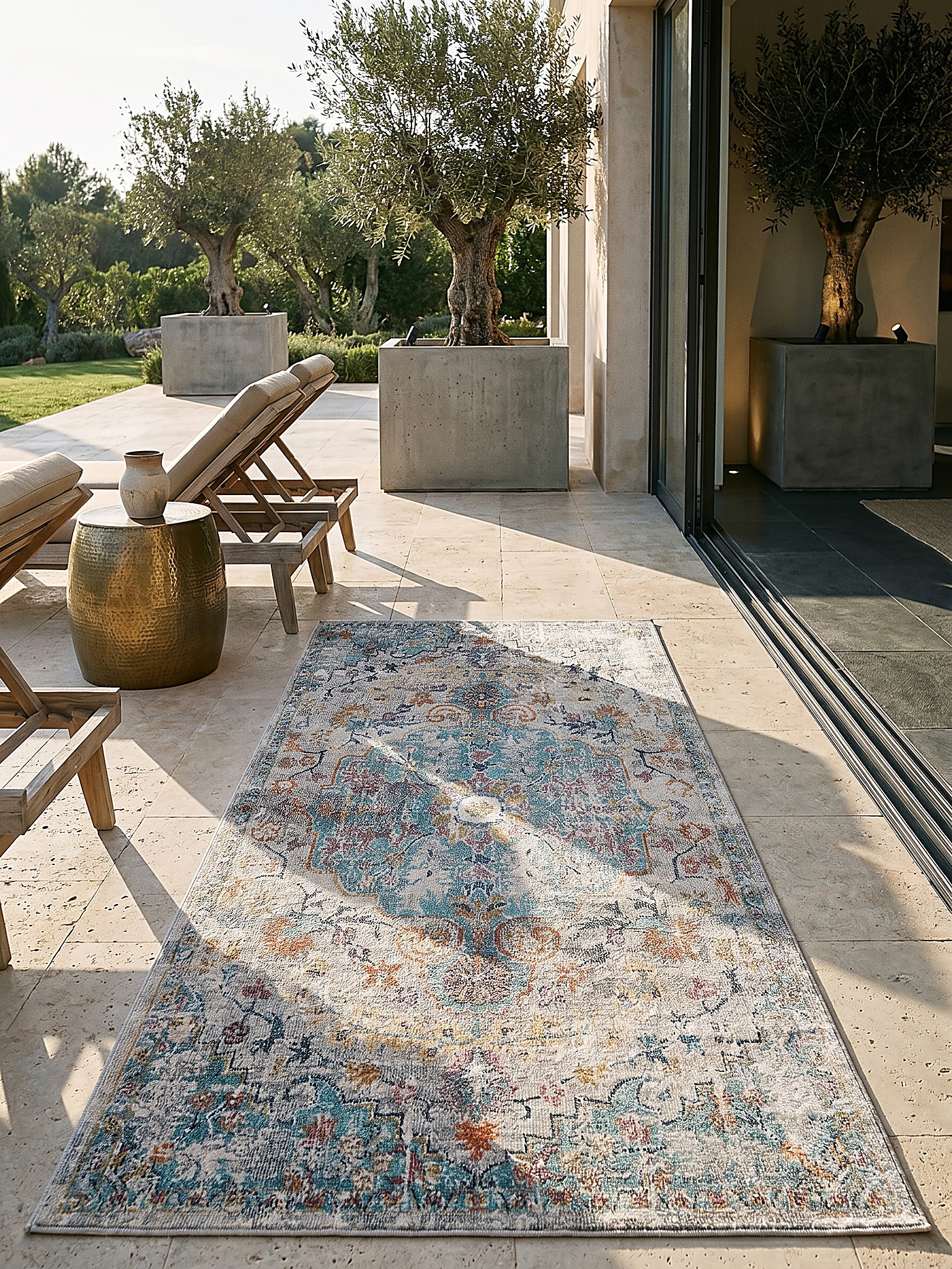 Outdoor-L&auml;ufer Niederflor Mehrfarbig 80x150 cm - LIMMAT | Kadima 