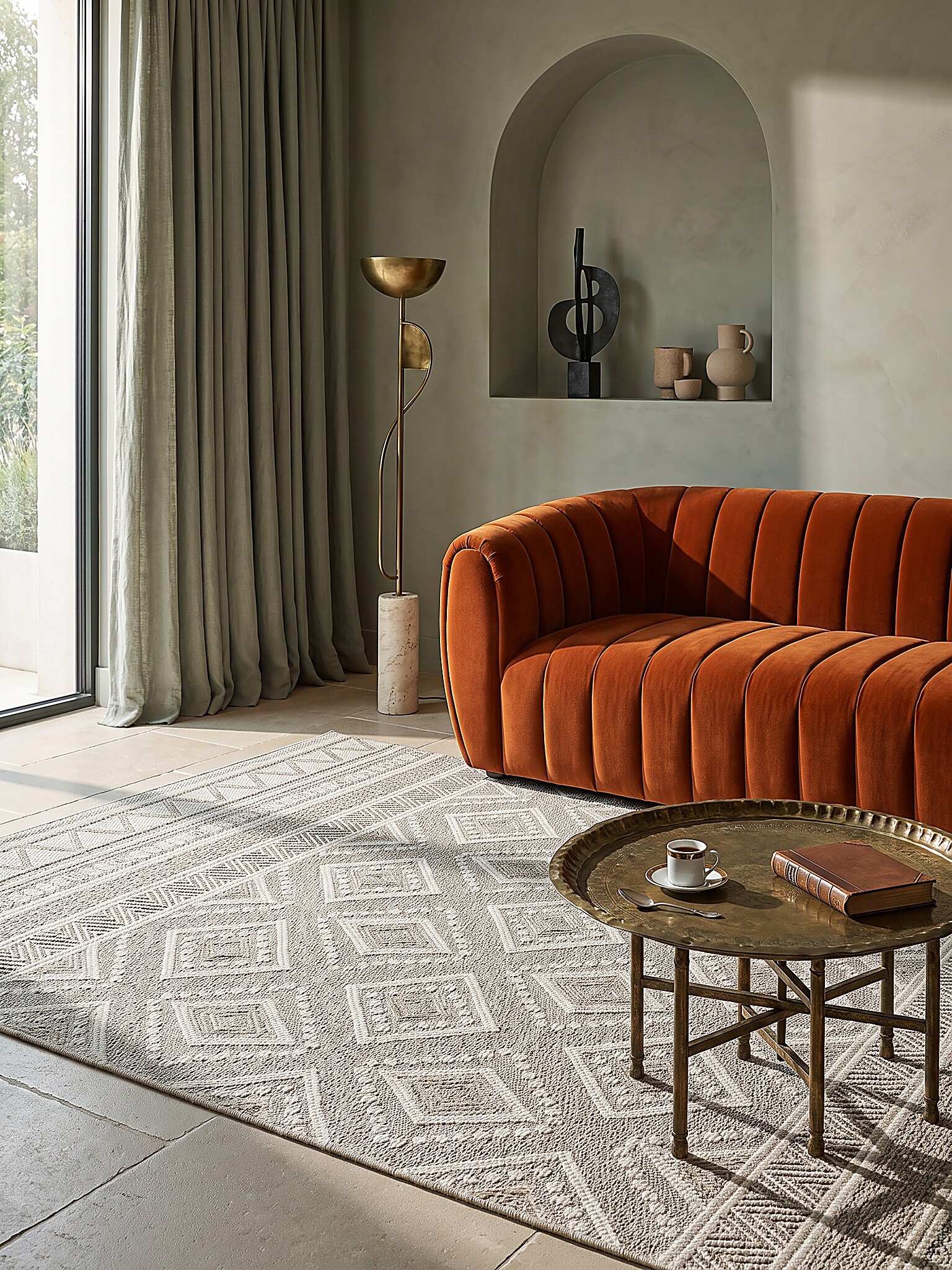 Flachgewebe-Teppich Polypropylen Beige 200x280 cm - ESERA | Kadima 