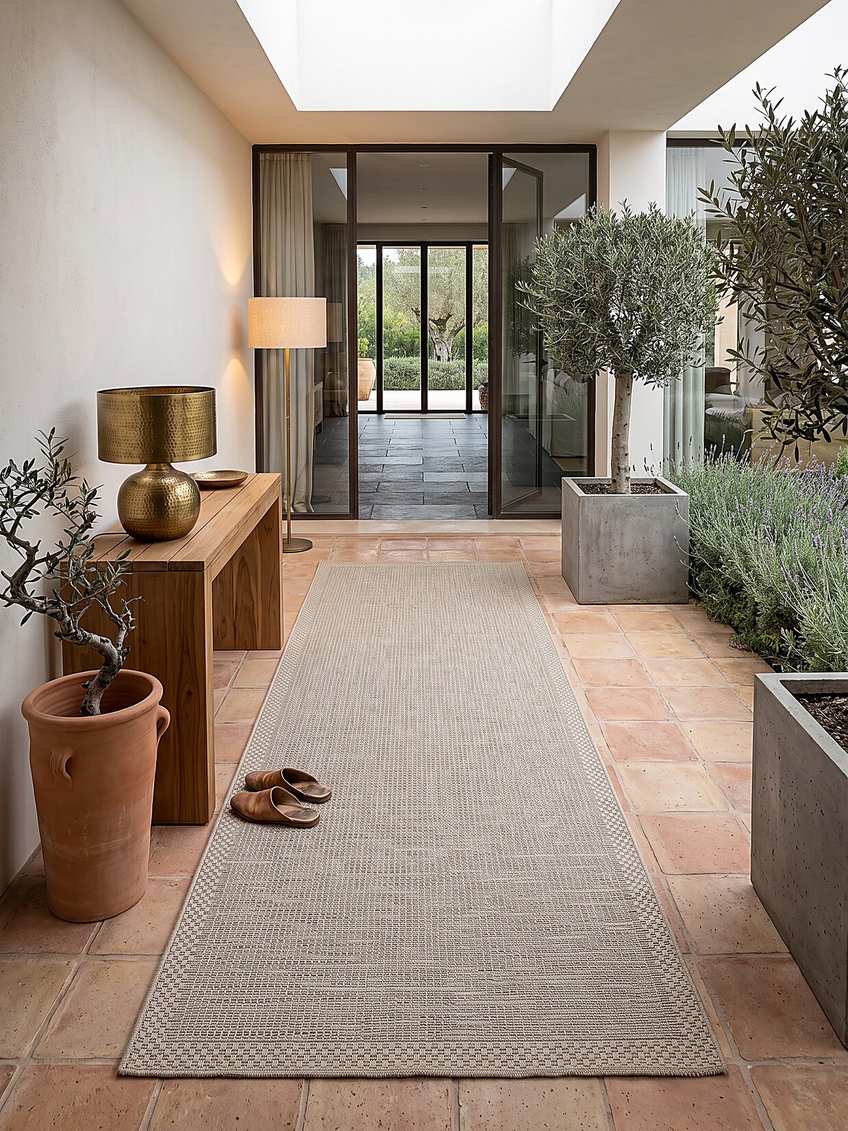 Läufer Flachgewebe Beige 80x150 cm - ESERA Kadima Design