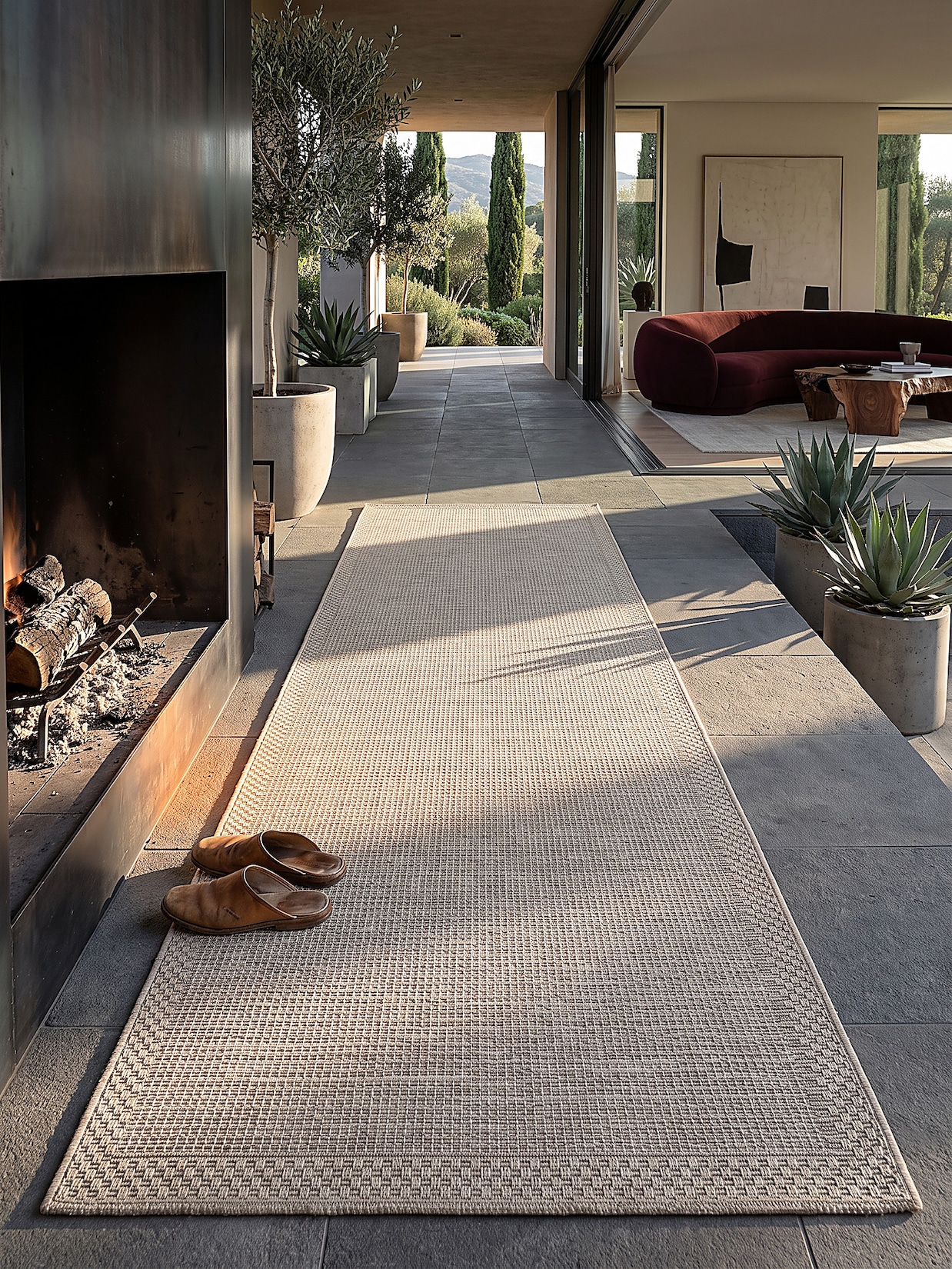 Läufer Flachgewebe Beige 67x180 cm - ESERA Kadima Design