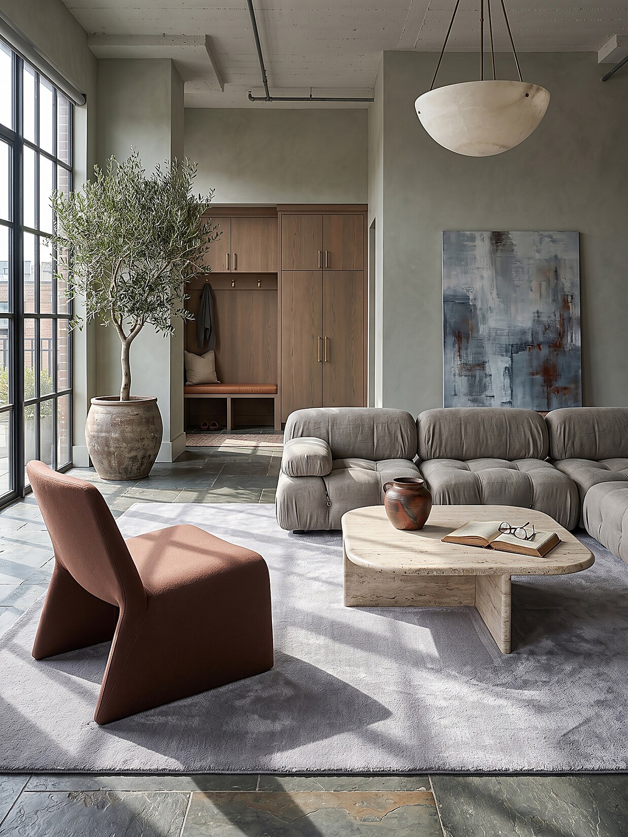 Teppich Hochflor Grau 240x340 cm - ALDAN Kadima Design