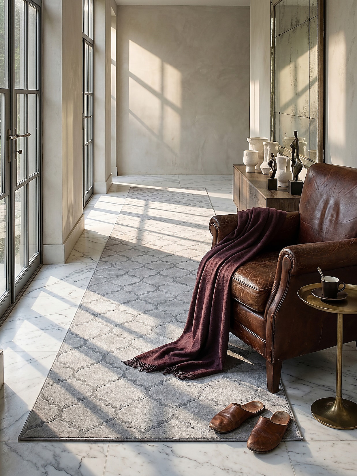 Läufer Kurzflor Grau 80x150 cm - ERESMA Kadima Design