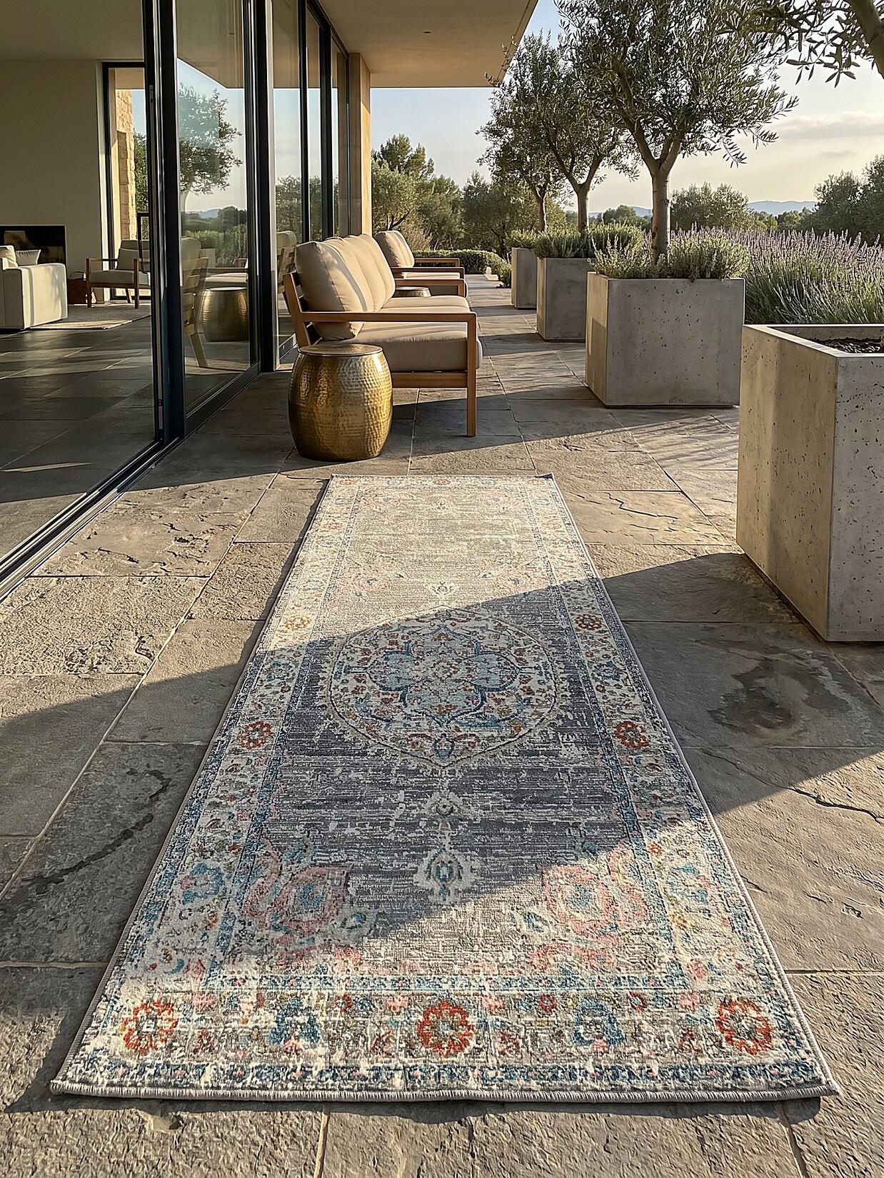 Outdoor-Läufer Niederflor Grau 80x300 cm - LIMMAT Kadima Design