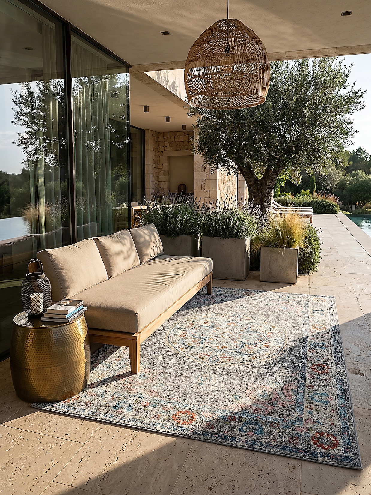 Outdoor-Teppich Niederflor Grau 240x340 cm - LIMMAT Kadima Design