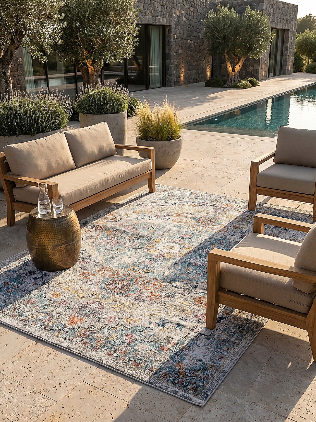 Outdoor-Teppich Niederflor Mehrfarbig 120x170 cm - LIMMAT Kadima