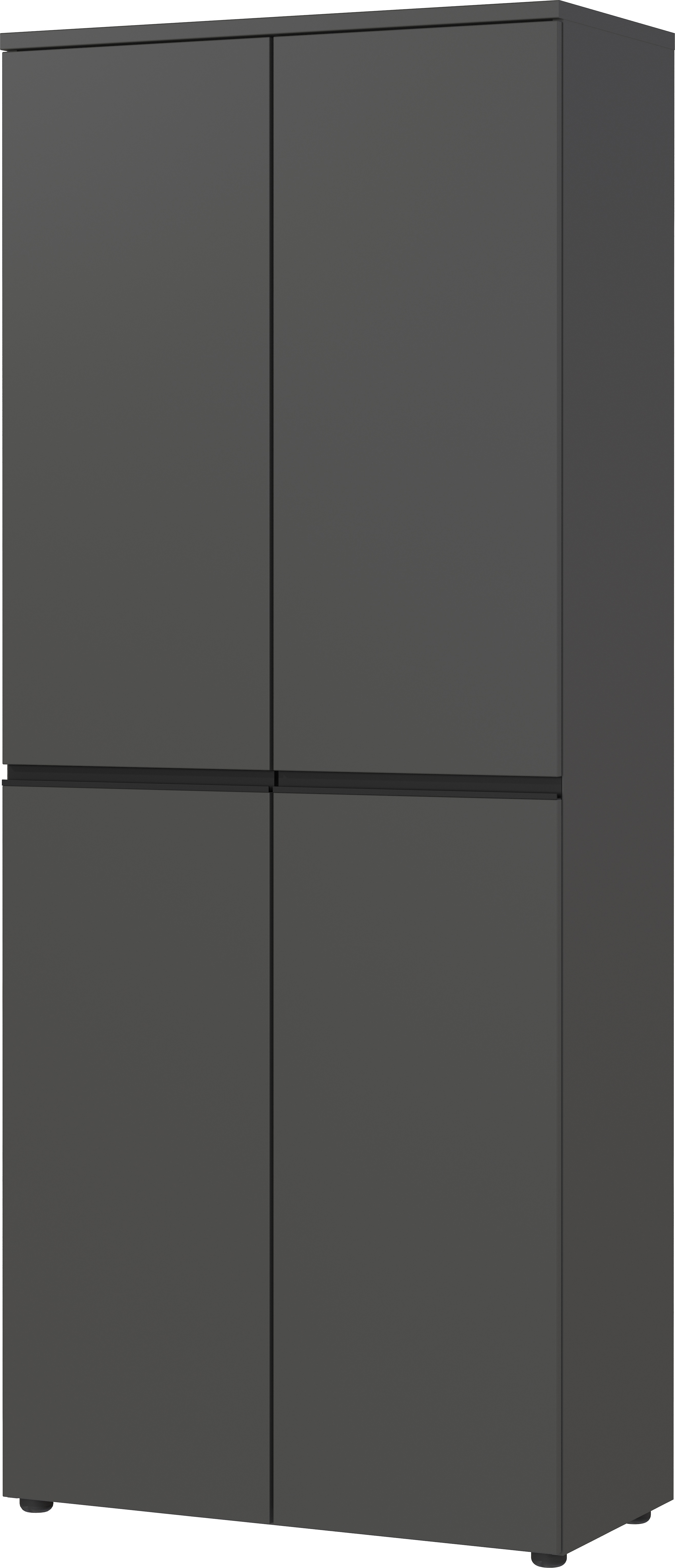 Aktenschrank 5 Ordnerh&ouml;hen Soft-Close | 81x197x40 cm | Hochschrank Graphit | B&uuml;roschrank Gro&szlig; | Aktenregal geschlossen | B&uuml;rom&ouml;bel "Stuttgart" Kadima Design 