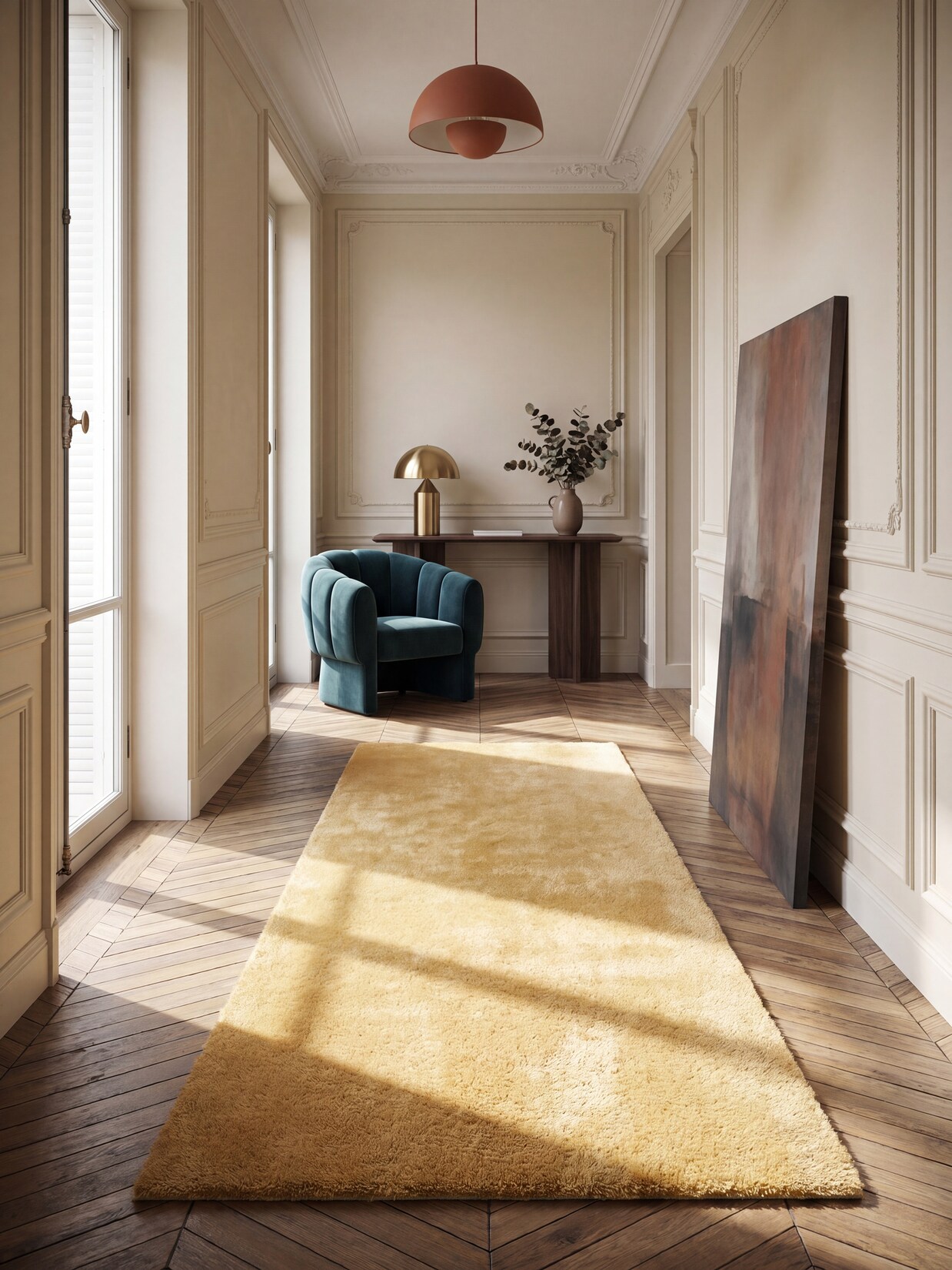 Läufer Hochflor Gold 80x150 cm - ALDAN Kadima Design