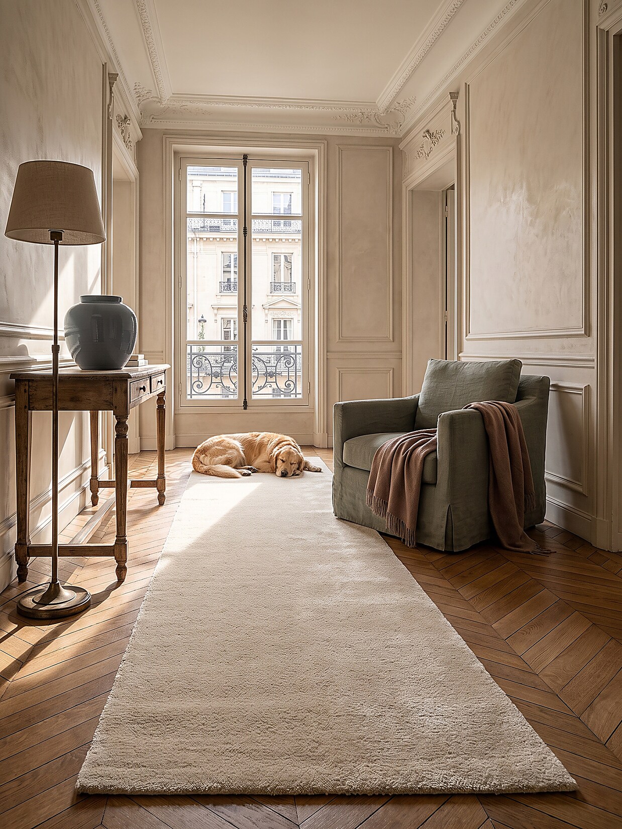 Läufer Hochflor Beige 60x110 cm - ALDAN Kadima Design