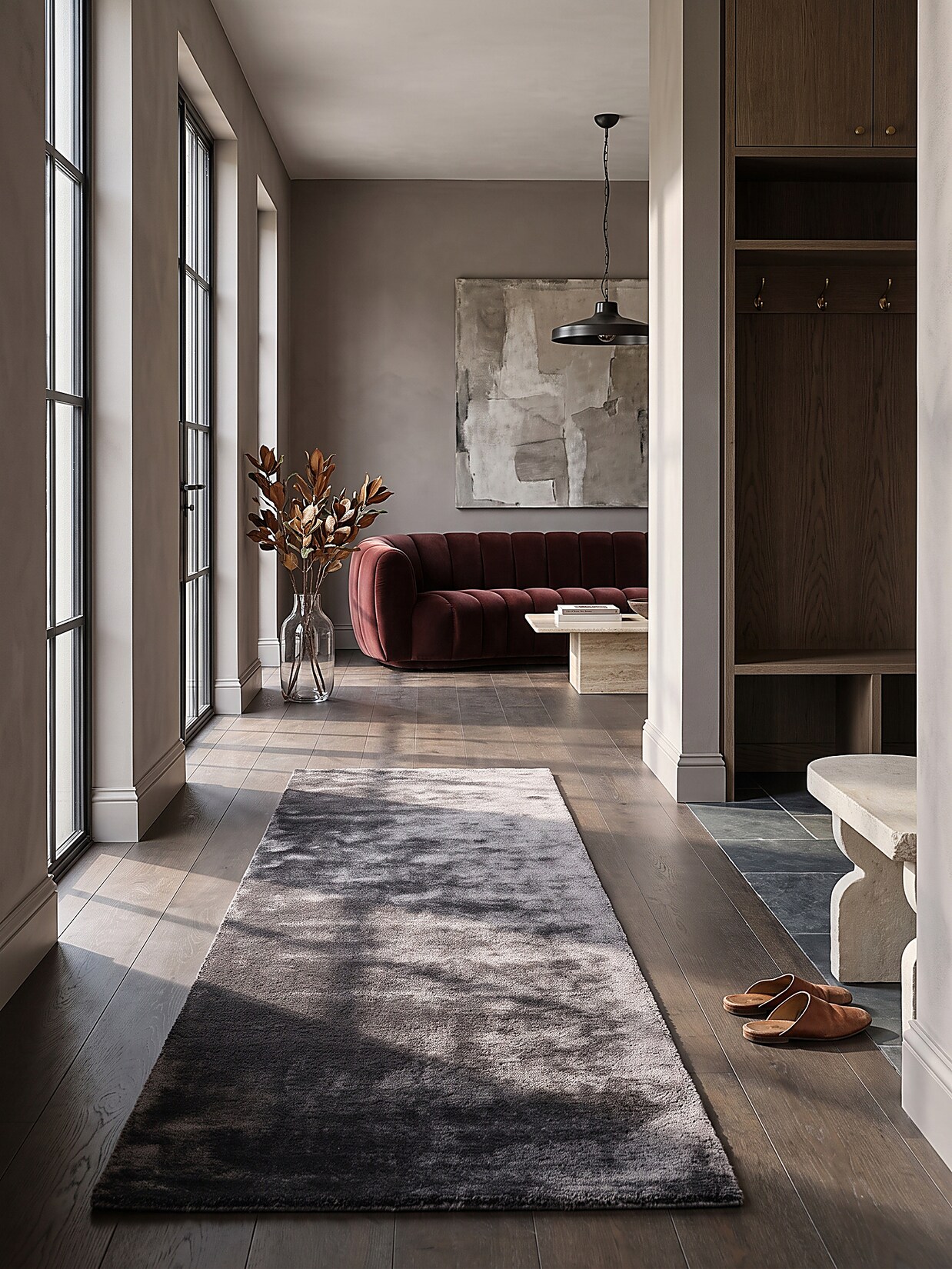 Läufer Hochflor Anthrazit 60x110 cm - ALDAN Kadima Design
