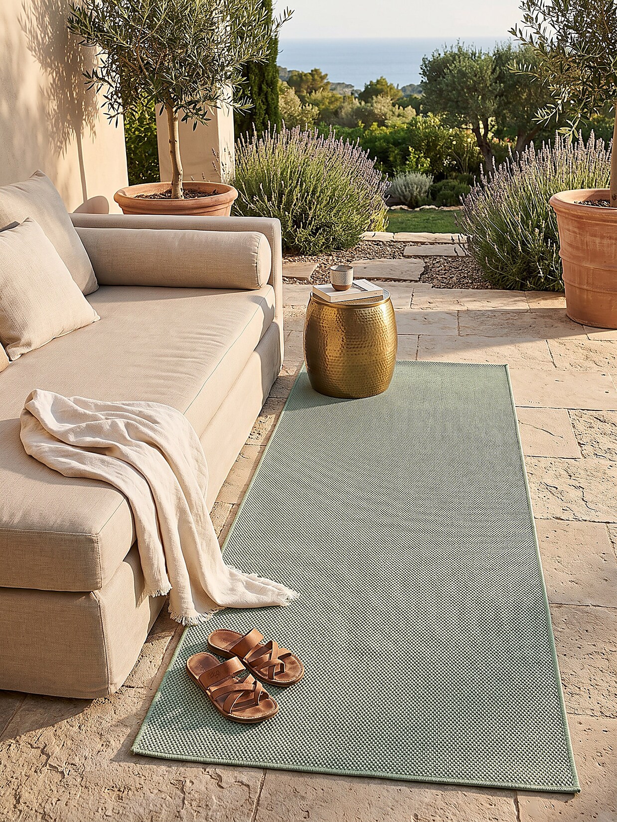 Läufer Flachgewebe Grün 80x200 cm - BORNO Kadima Design
