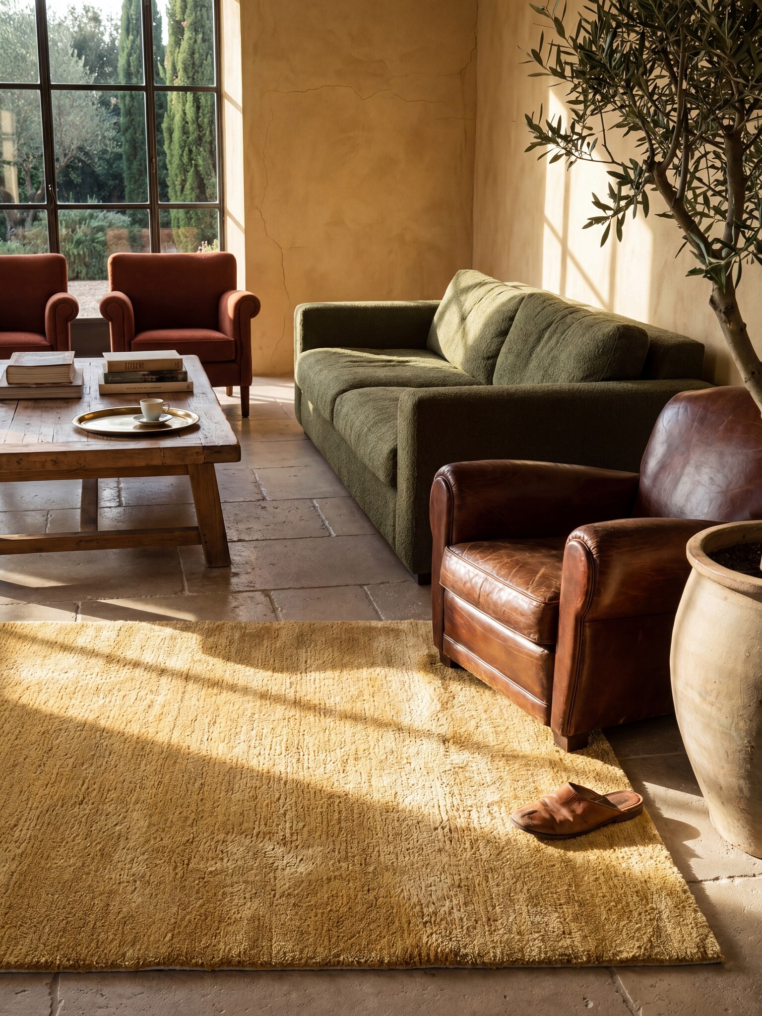 Teppich Hochflor Gold 140x200 cm - ALDAN | Kadima Design 