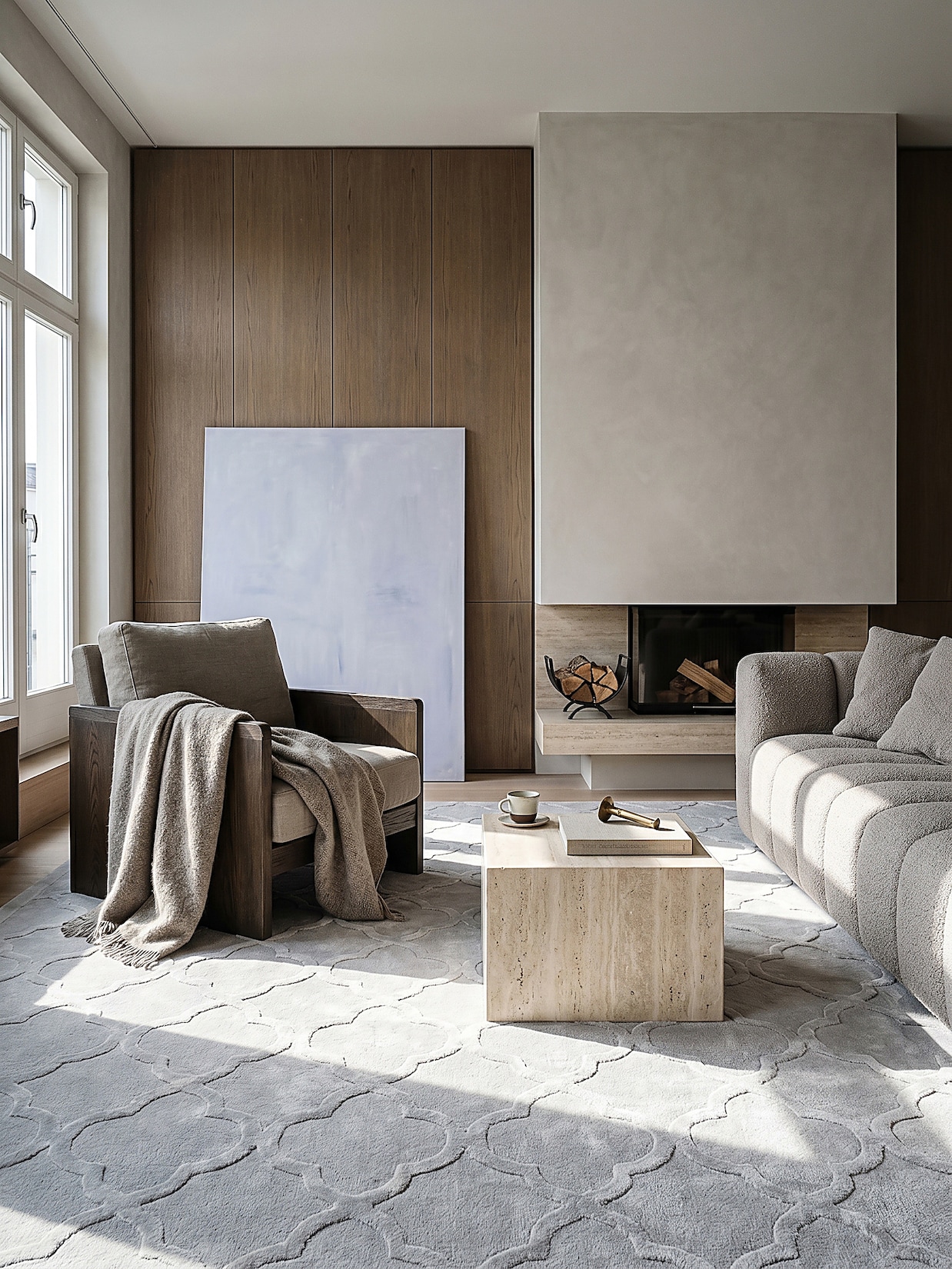 Teppich Kurzflor Grau 140x200 cm - ERESMA Kadima Design