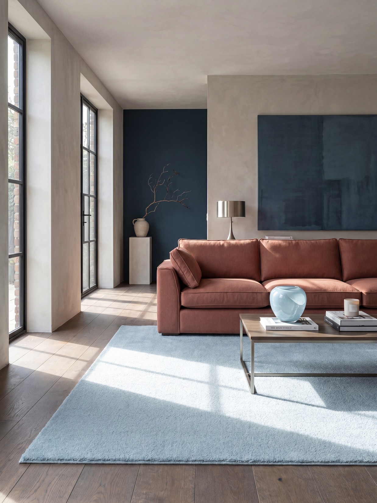 Teppich Hochflor Blau 240x340 cm - ALDAN Kadima Design