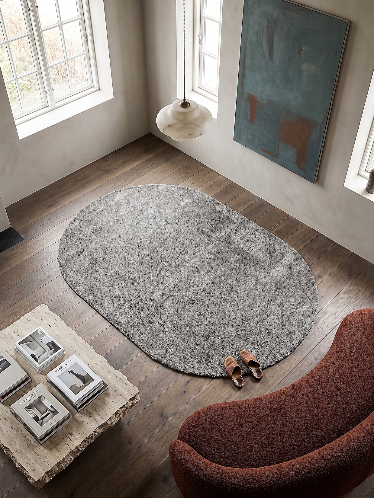 Teppich Hochflor Grau 140x200 cm - ALDAN Kadima Design