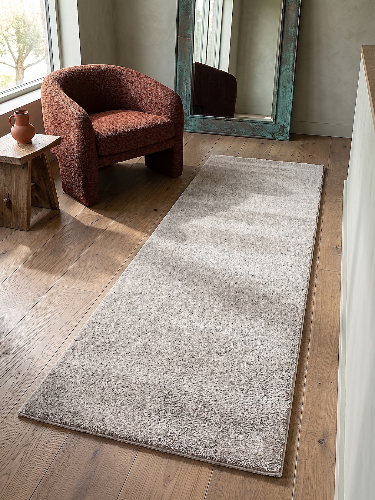 Teppich Hochflor Beige 80x150 cm - ALDAN Kadima Design