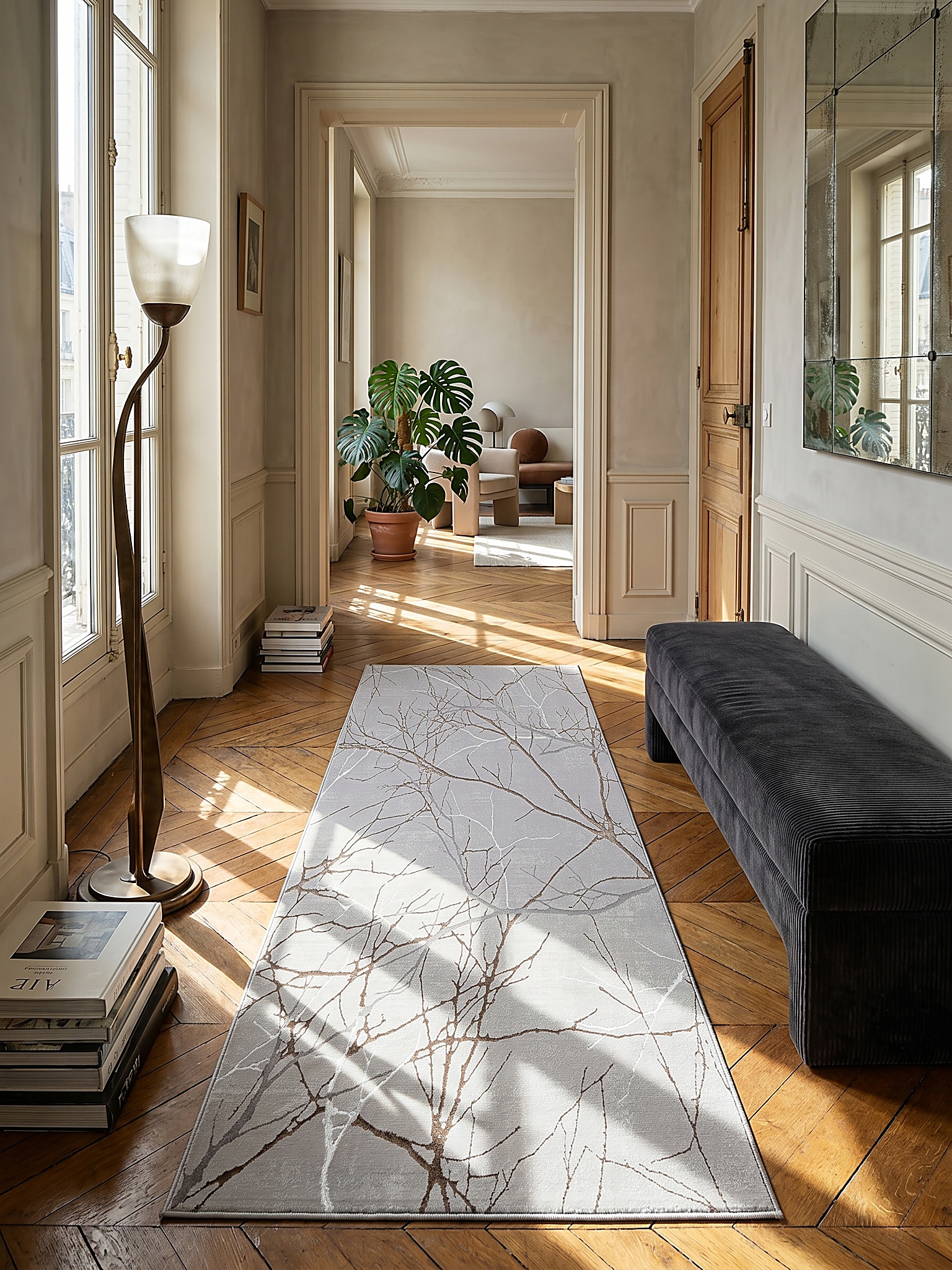 L&auml;ufer Kurzflor Grau 80x150 cm - KAVALA | Kadima Design 