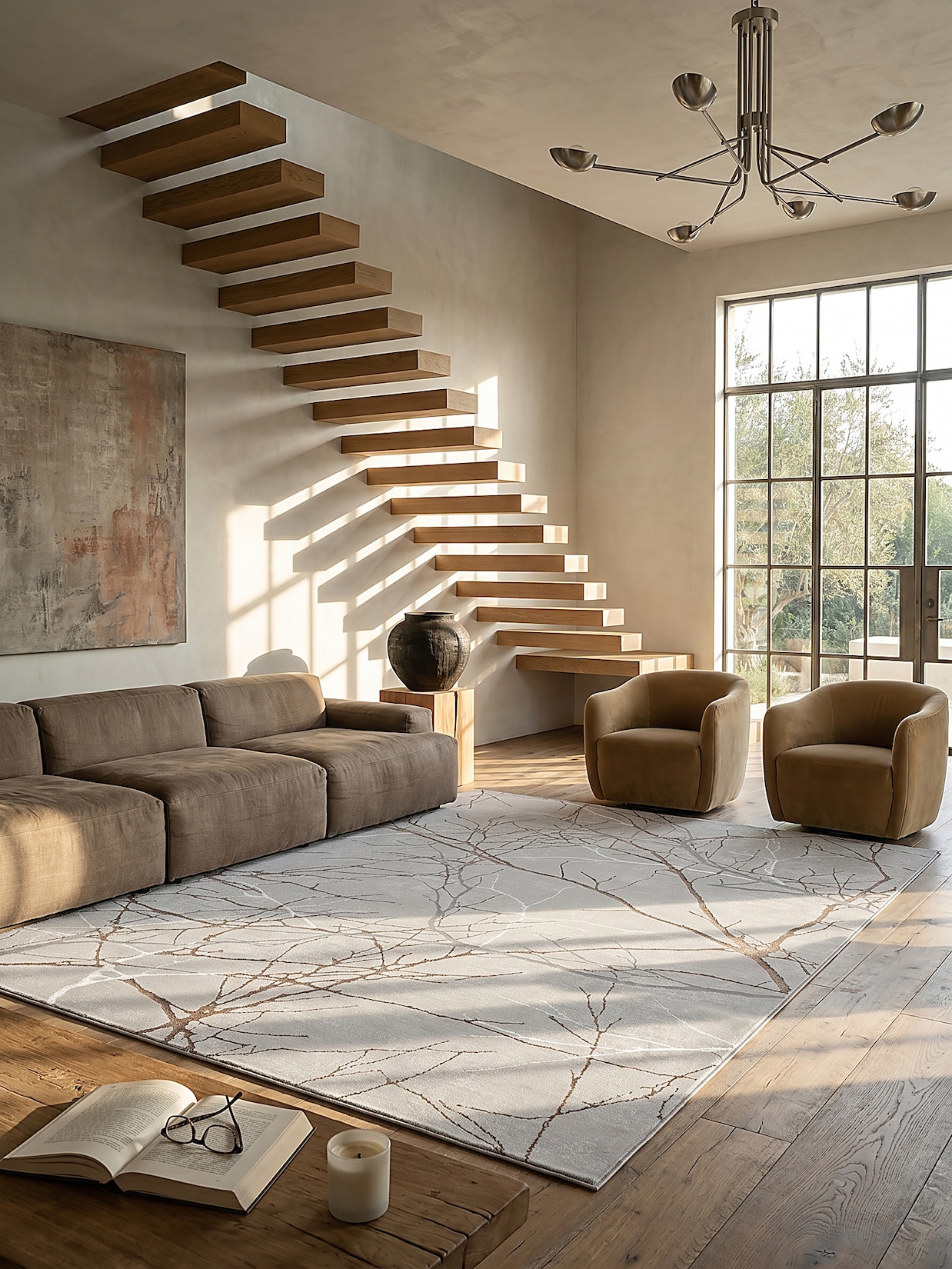 Teppich Kurzflor Grau 160x230 cm - KAVALA Kadima Design