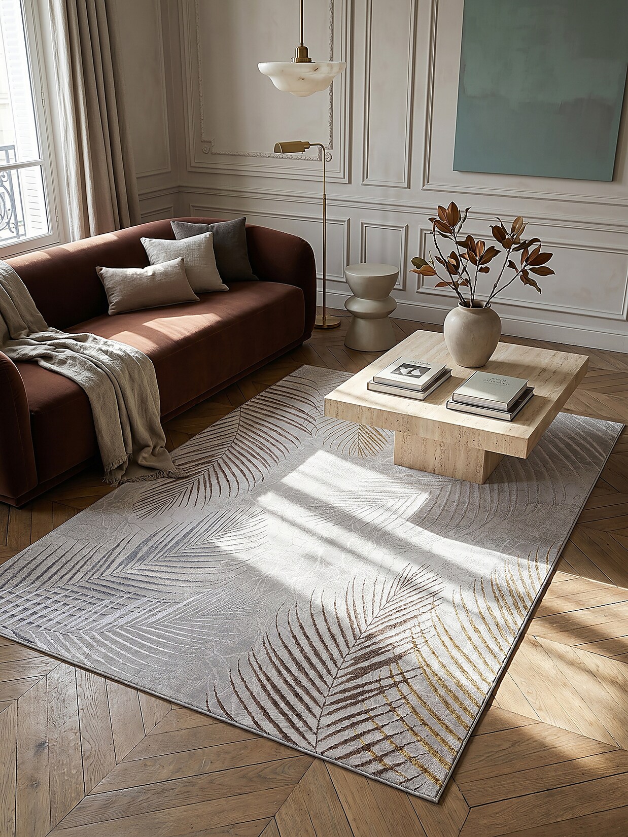 Teppich Kurzflor Grau 140x200 cm - KAVALA Kadima Design