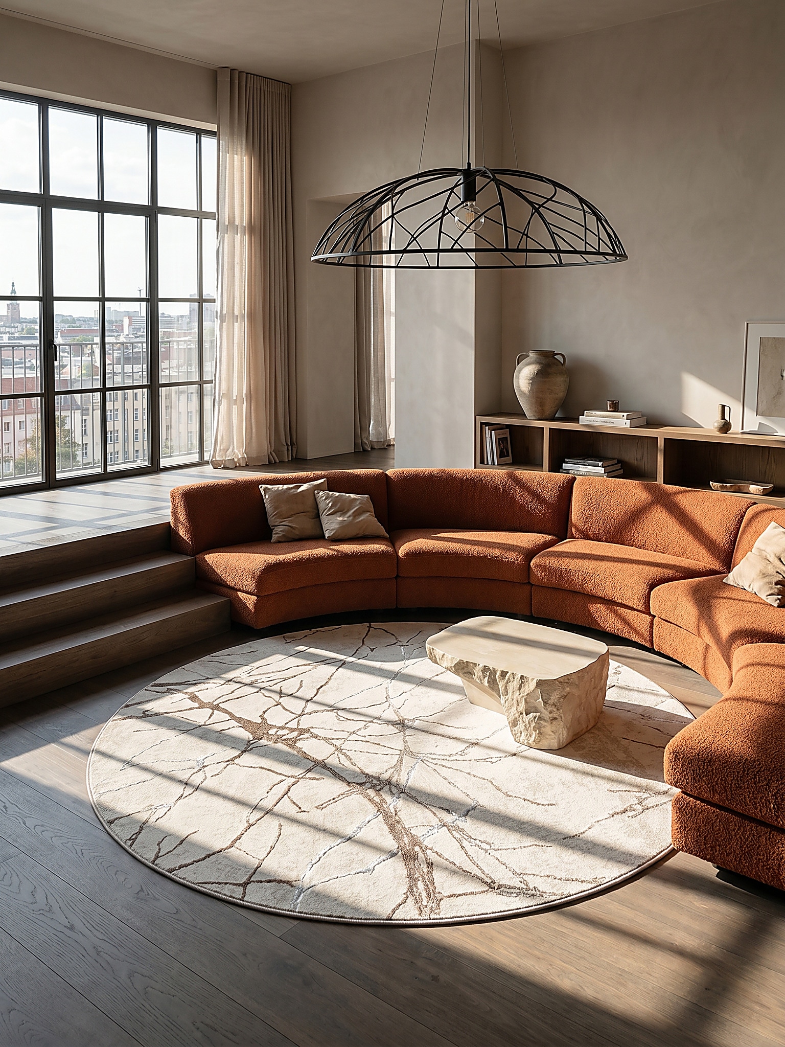 Teppich Kurzflor Creme 200x200 cm - KAVALA | Kadima Design 