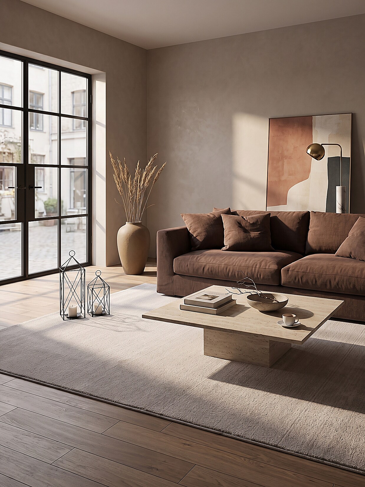 Teppich Hochflor Beige 200x280 cm - ALDAN Kadima Design