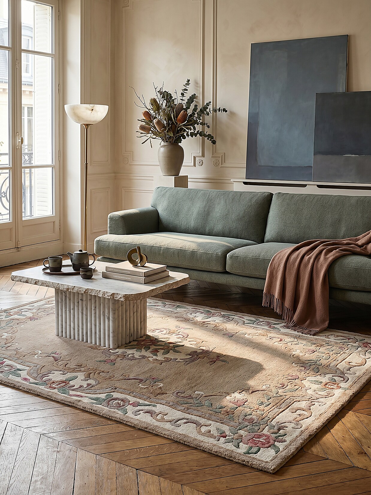 Wollteppich Orient Braun-Beige 75 x 150 cm - BEAULY Kadima Design