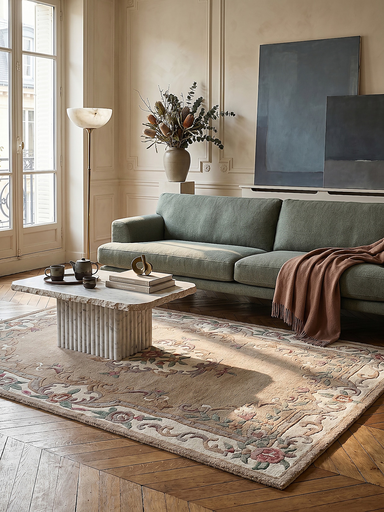 Wollteppich Orient Braun-Beige 120 x 180 cm - BEAULY Kadima Design