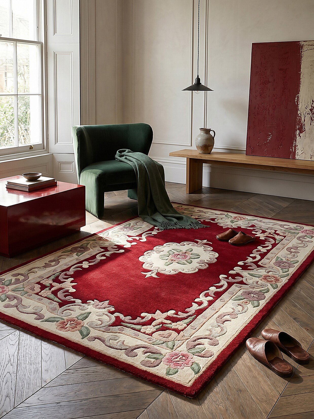 Wollteppich Orient Rot-Beige 150 x 240 cm - BEAULY Kadima Design