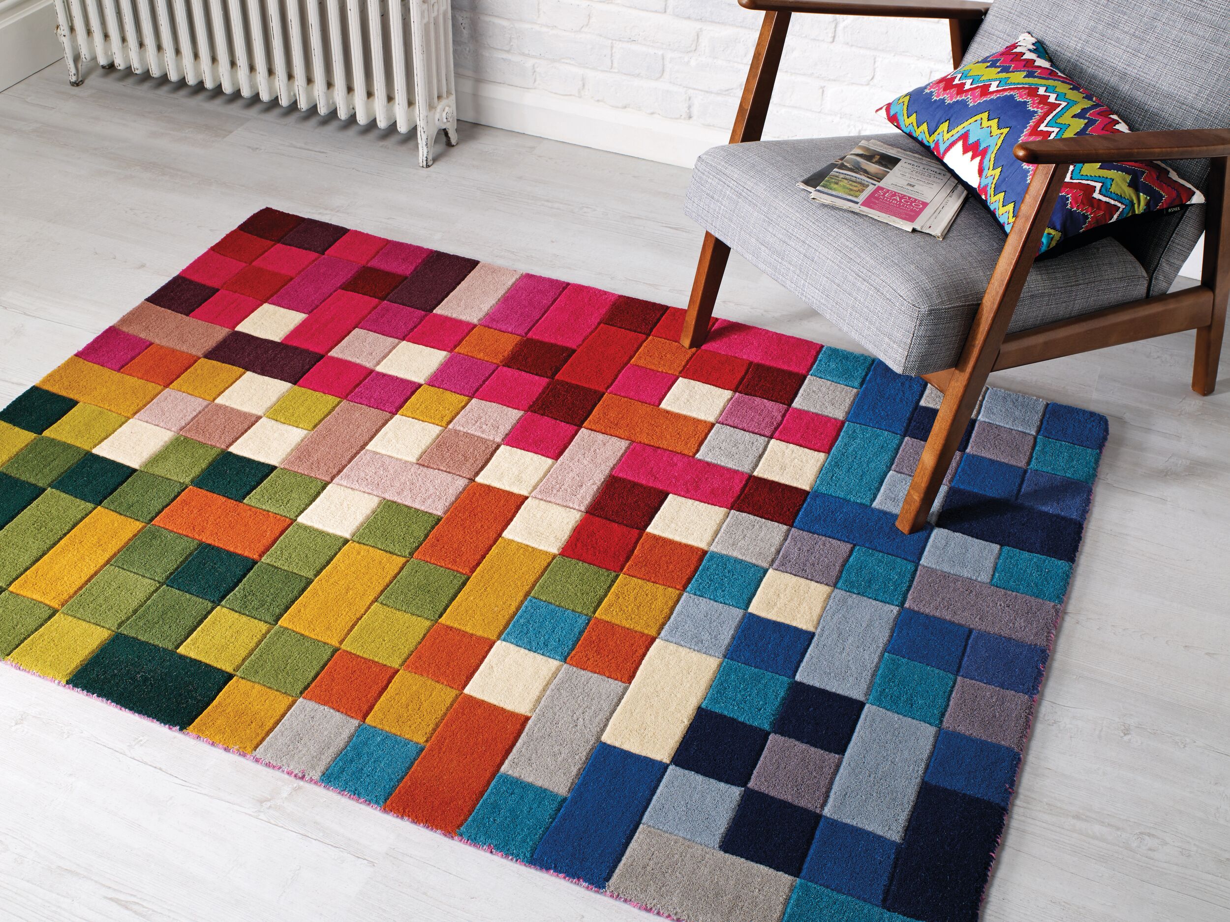 Wollteppich handgetuftet Bunt 120 x 170 cm - DERWENT | Kadima Design 