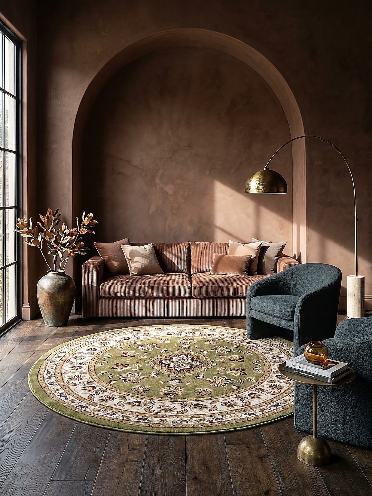 Teppich Orient Grün Ø133 cm - GLAZERT Kadima Design