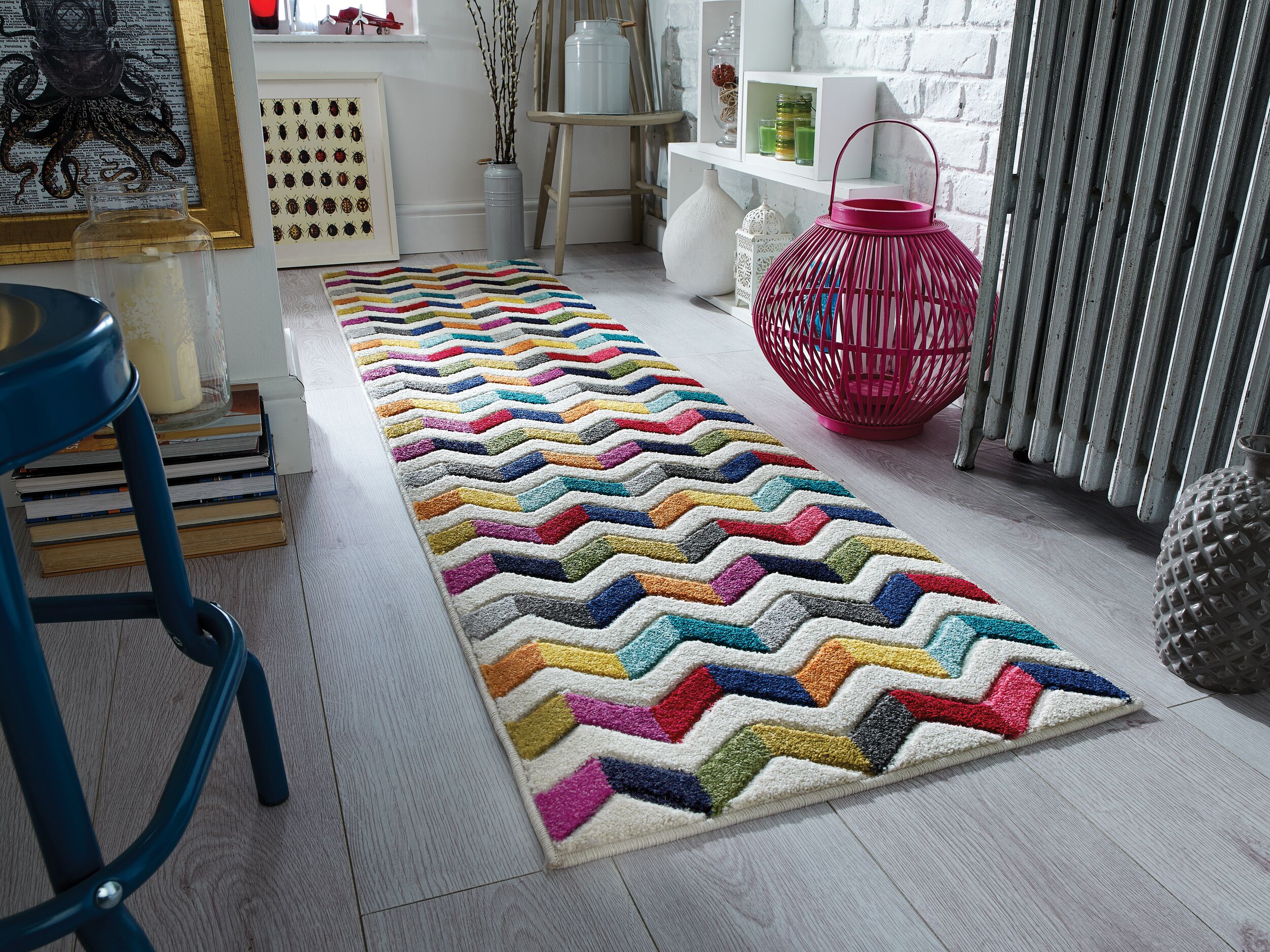 L&auml;ufer maschinengewebt Bunt 66 x 230 cm - MEON | Kadima Design 