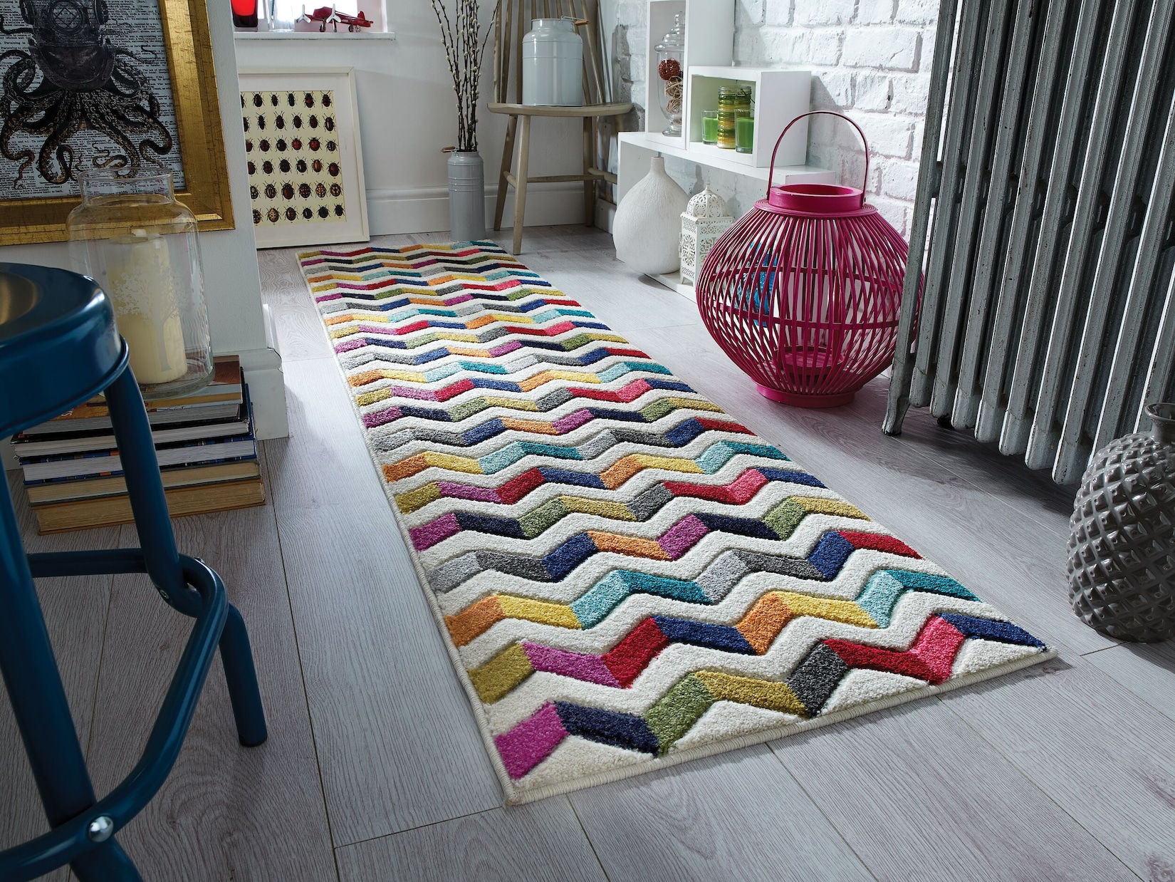 Läufer maschinengewebt Bunt 66 x 230 cm - MEON Kadima Design