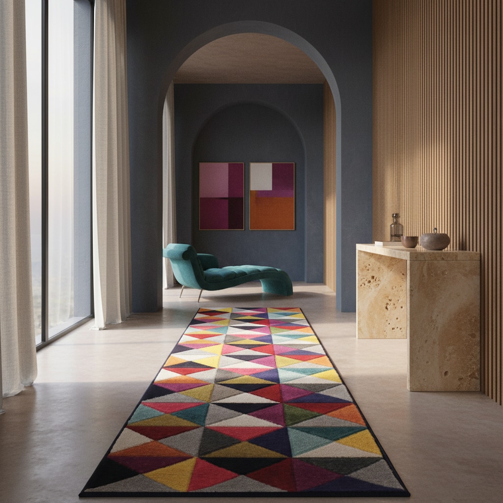 L&auml;ufer handgeschnitzt Bunt 66 x 230 cm - MEON | Kadima Design 