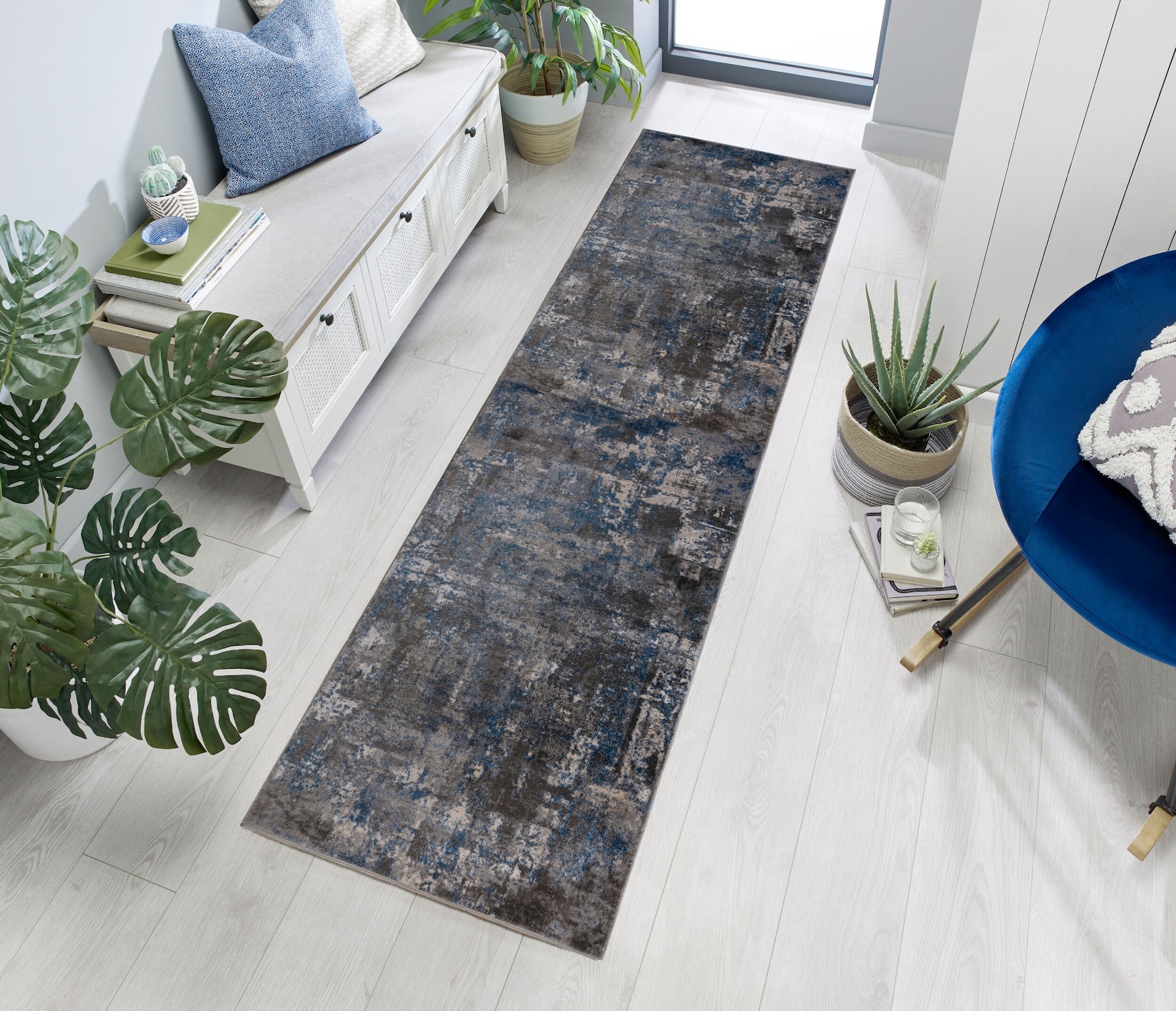 Läufer Jute Blau-Grau 80 x 300 cm - DEE Kadima Design