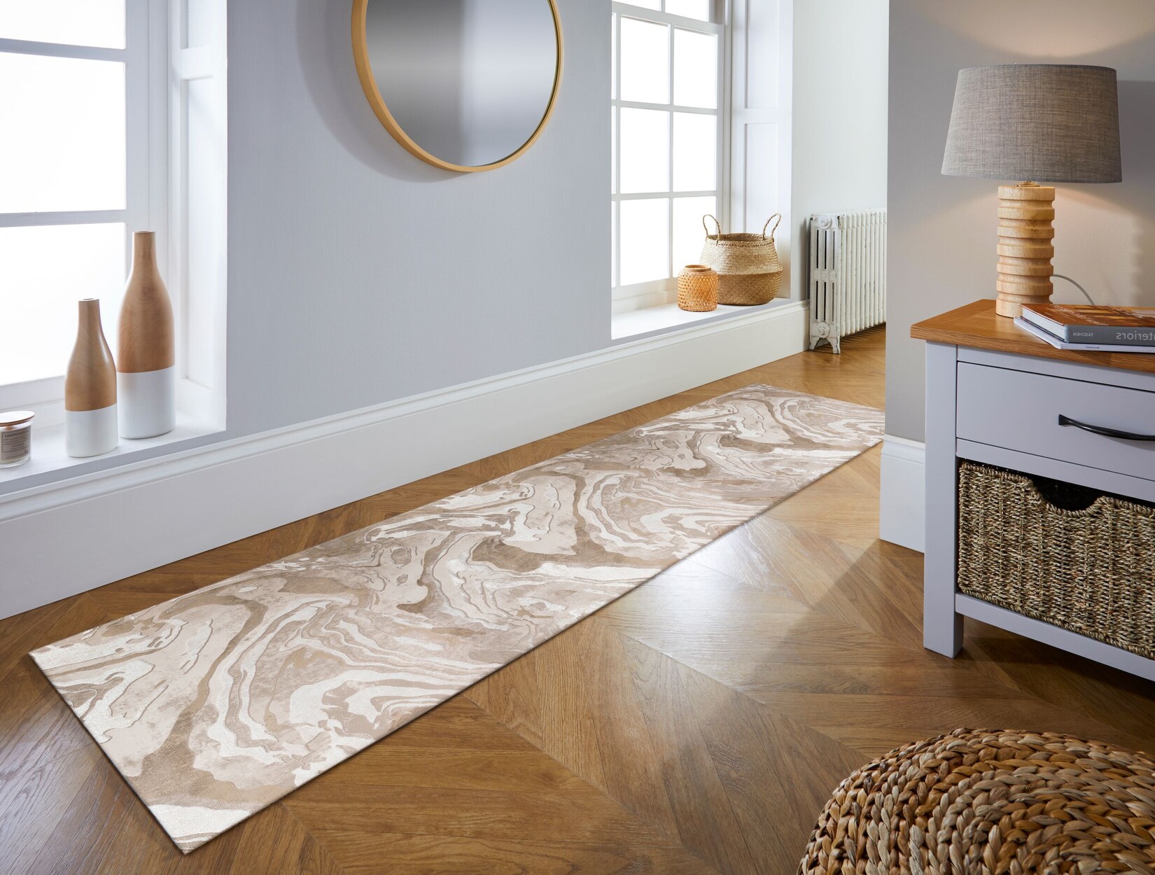 Läufer abstrakt Beige 60 x 230 cm - OUSE Kadima Design