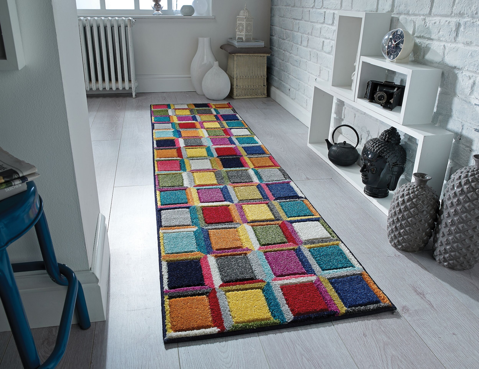 Läufer Blockmuster Bunt 66 x 300 cm - MEON Kadima Design