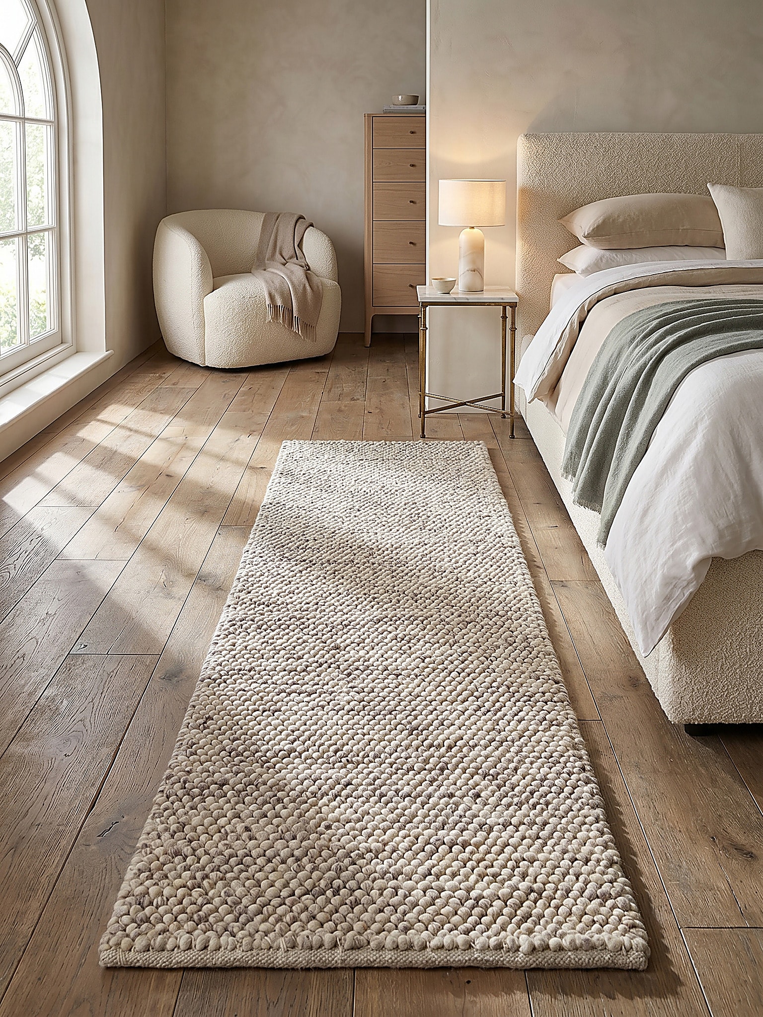 L&auml;ufer Wollmischung Beige 60 x 230 cm - MEDWAY | Kadima Design 
