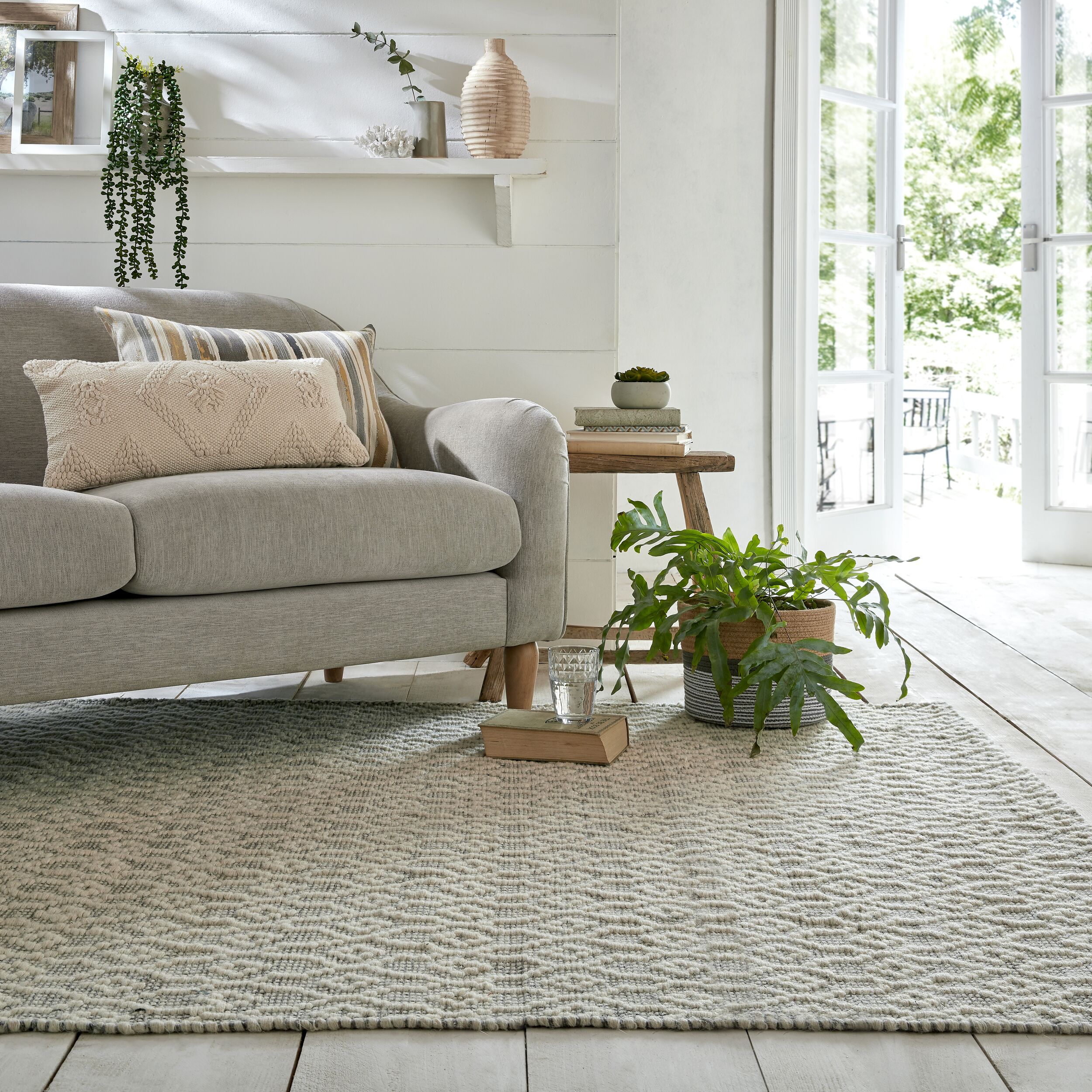 Wollteppich geometrisch Hellgrau 120 x 170 cm - ROTHER | Kadima Design 