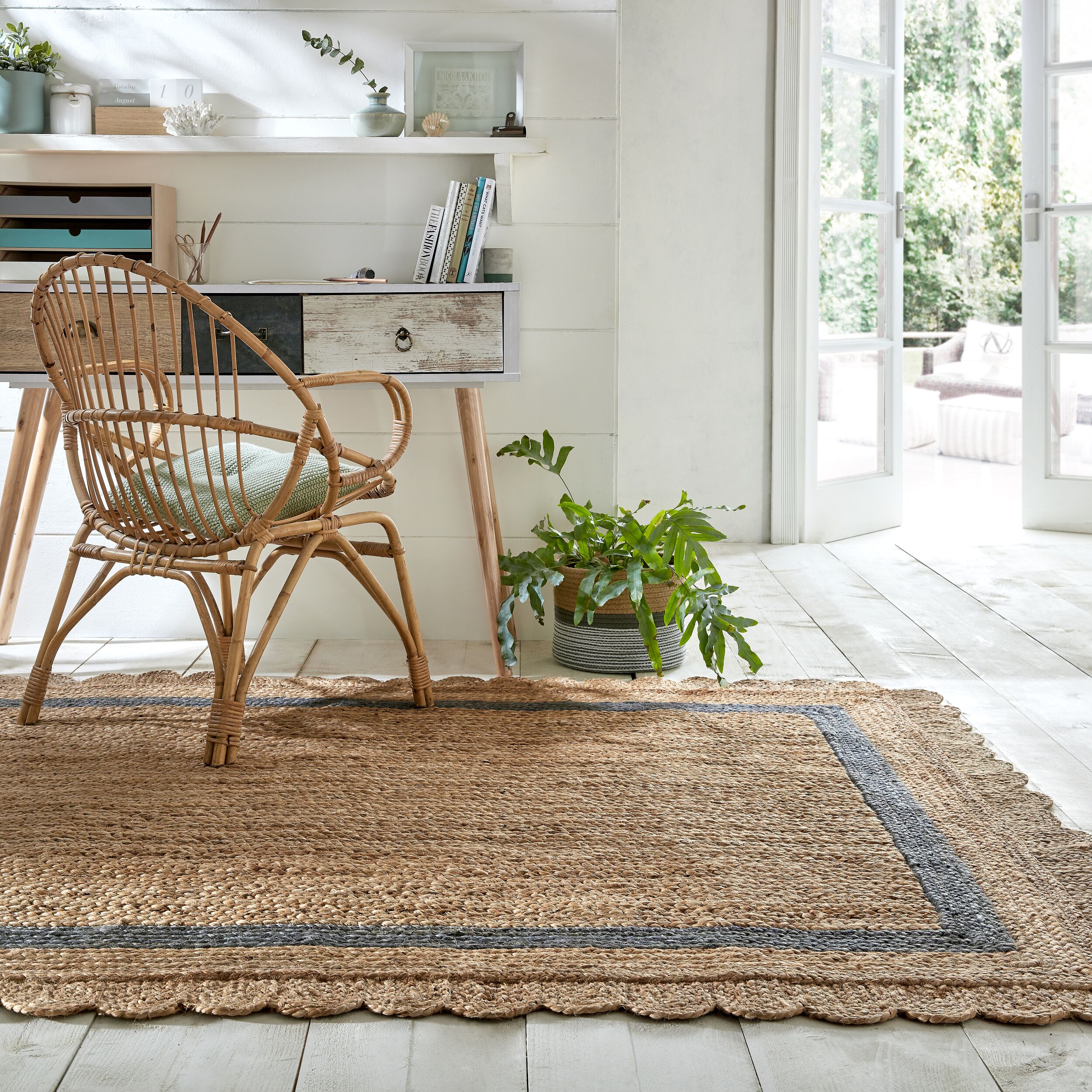 Jute-Teppich geometrisch Braun-Grau 160 x 230 cm - PLYM | Kadima 