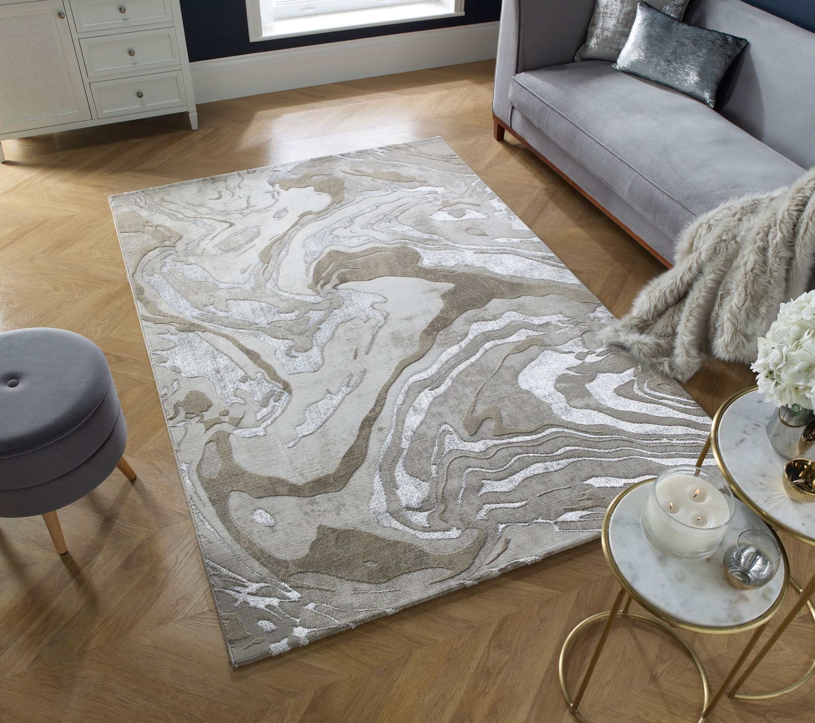Teppich abstrakt Beige 80 x 150 cm - OUSE Kadima Design
