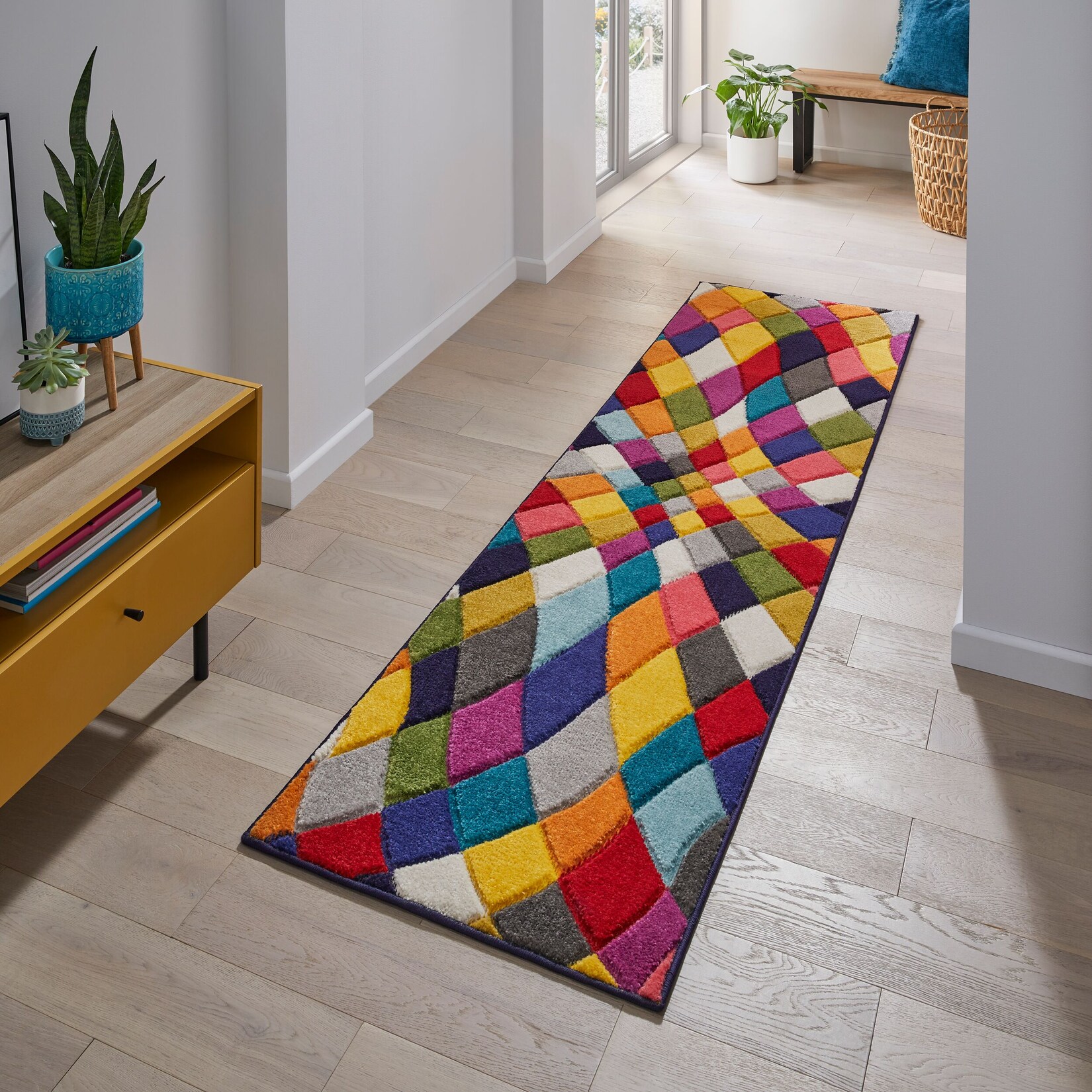 Läufer Rauten Bunt 66 x 300 cm - MEON Kadima Design