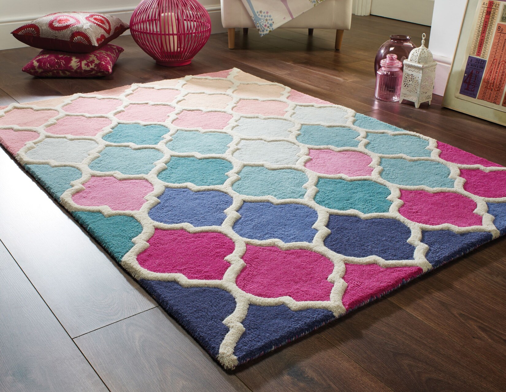 Wollteppich handgeschnitzt Bunt 200 x 290 cm - DERWENT Kadima Design