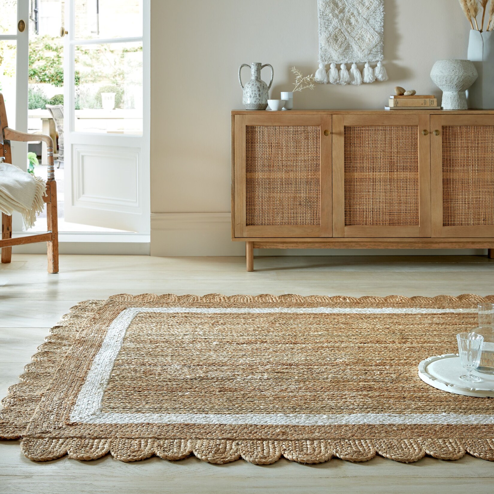 Jute-Teppich geometrisch Braun-Beige 160 x 230 cm - PLYM Kadima